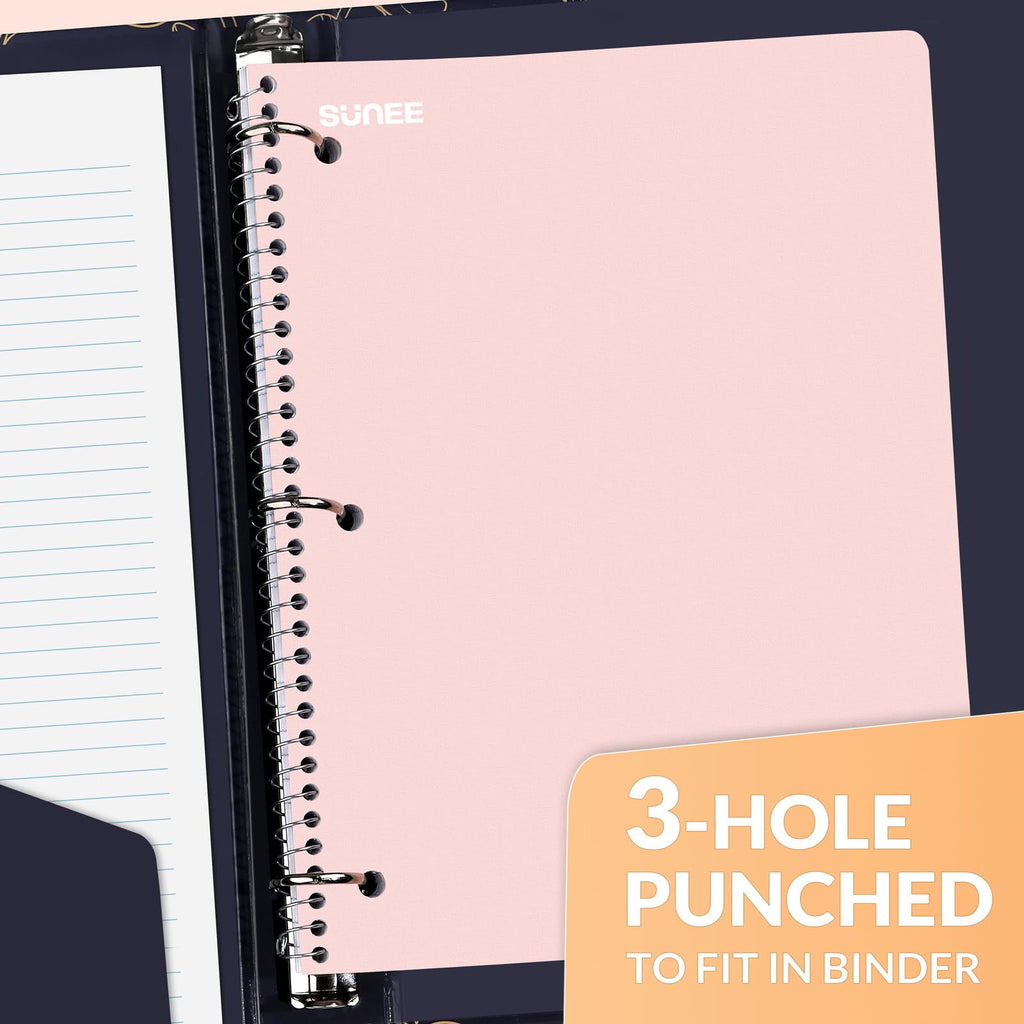 "SUNEE Spiral Notebook, College Ruled, 8"" x 10.5"", 70 Sheets, 5 Pack" - Image 3