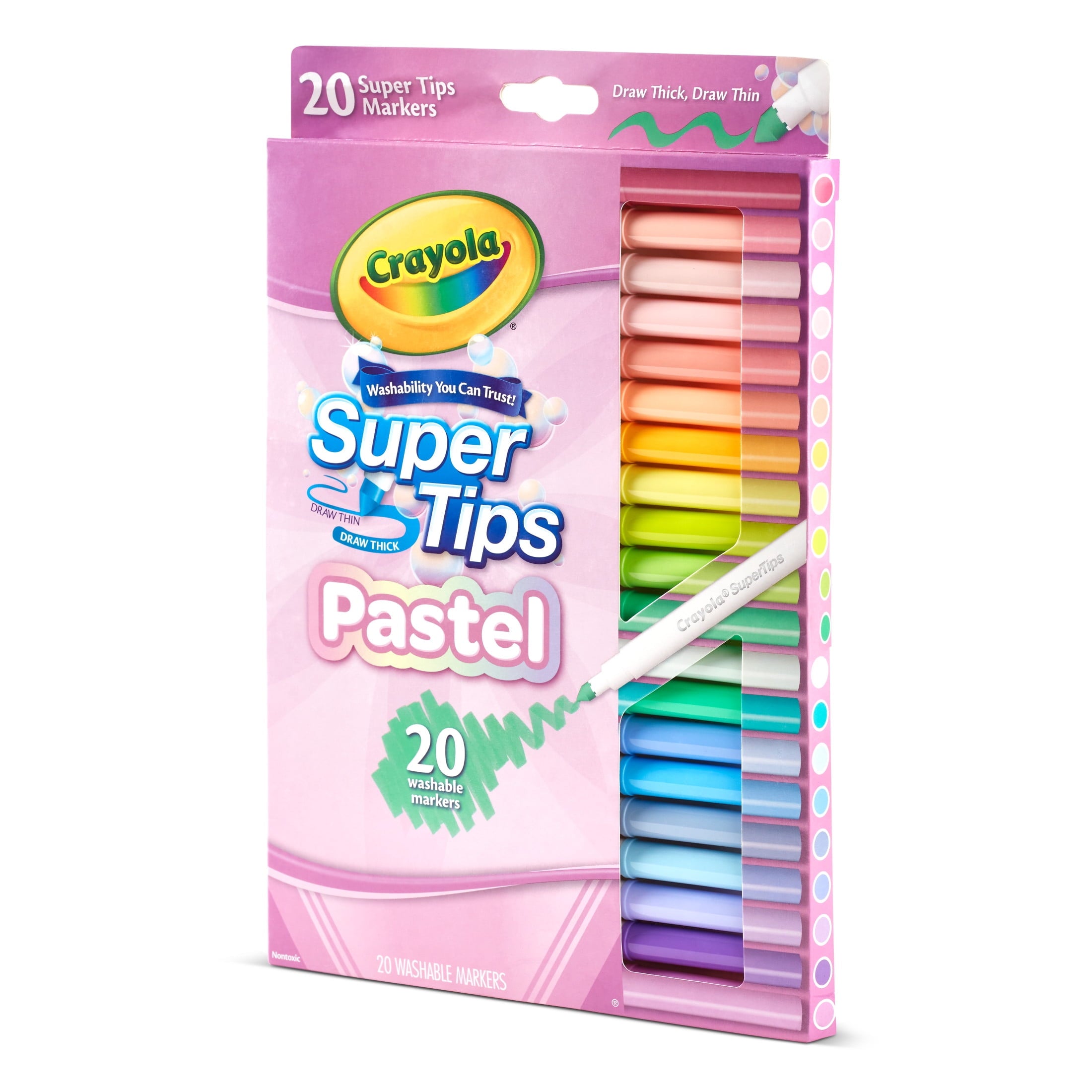 Crayola Supertips Pastel Markers (20ct), Washable Cute Markers, School Supplies, Bullet Journaling, Aesthetic Gift for Kids, Ages 4+ - Image 3