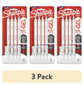 (3 pack) Sharpie S-Gel, Gel Pens, Medium Point (0.7mm), Black, Red and Blue Gel Ink Pens, 4 Count
