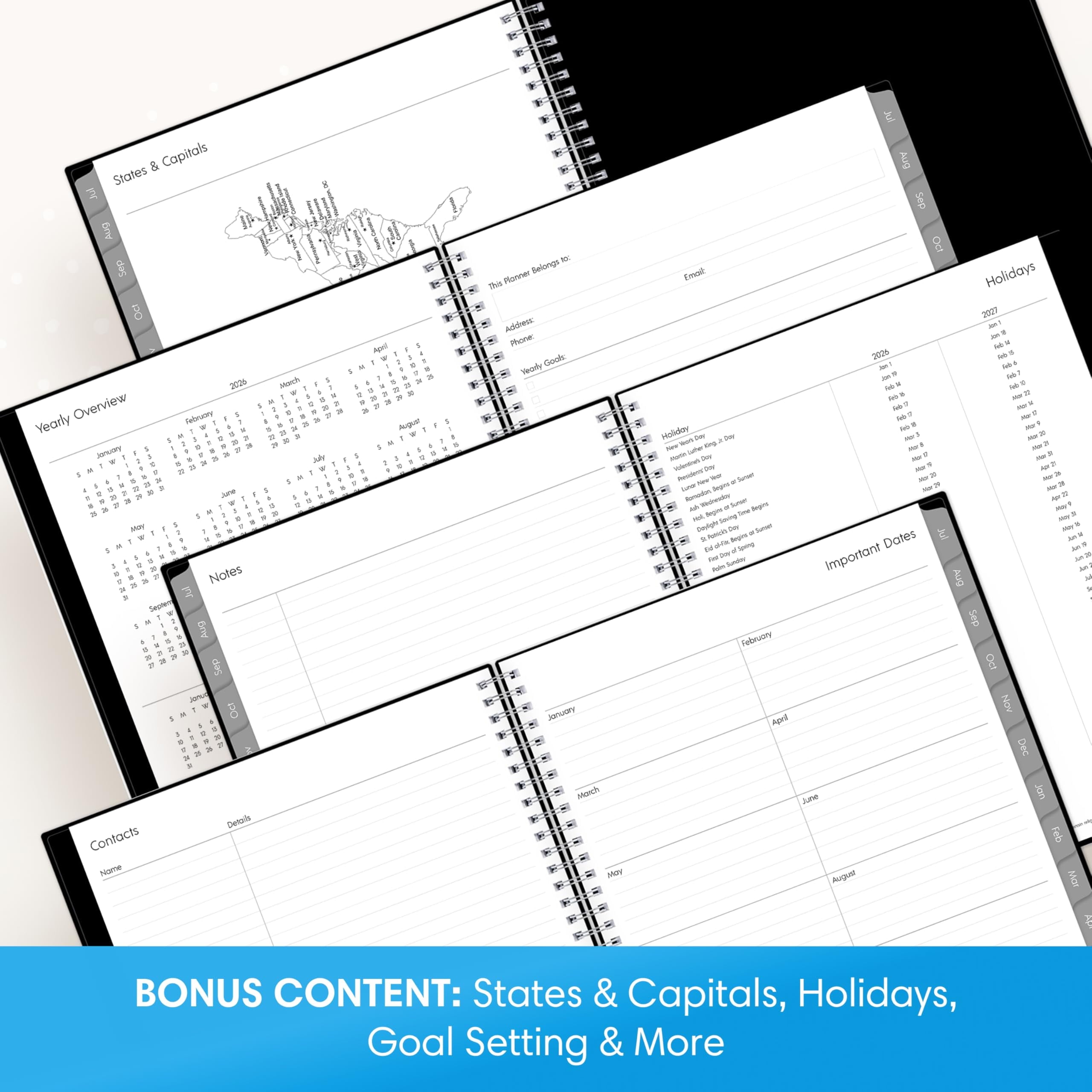Blue Sky 2026-2027 Monthly Academic Year Planner Calendar, July 2026 - June 2027, 8" x 10", Monthly Layout, Flexible Cover, Wirebound, Lamin - Image 3