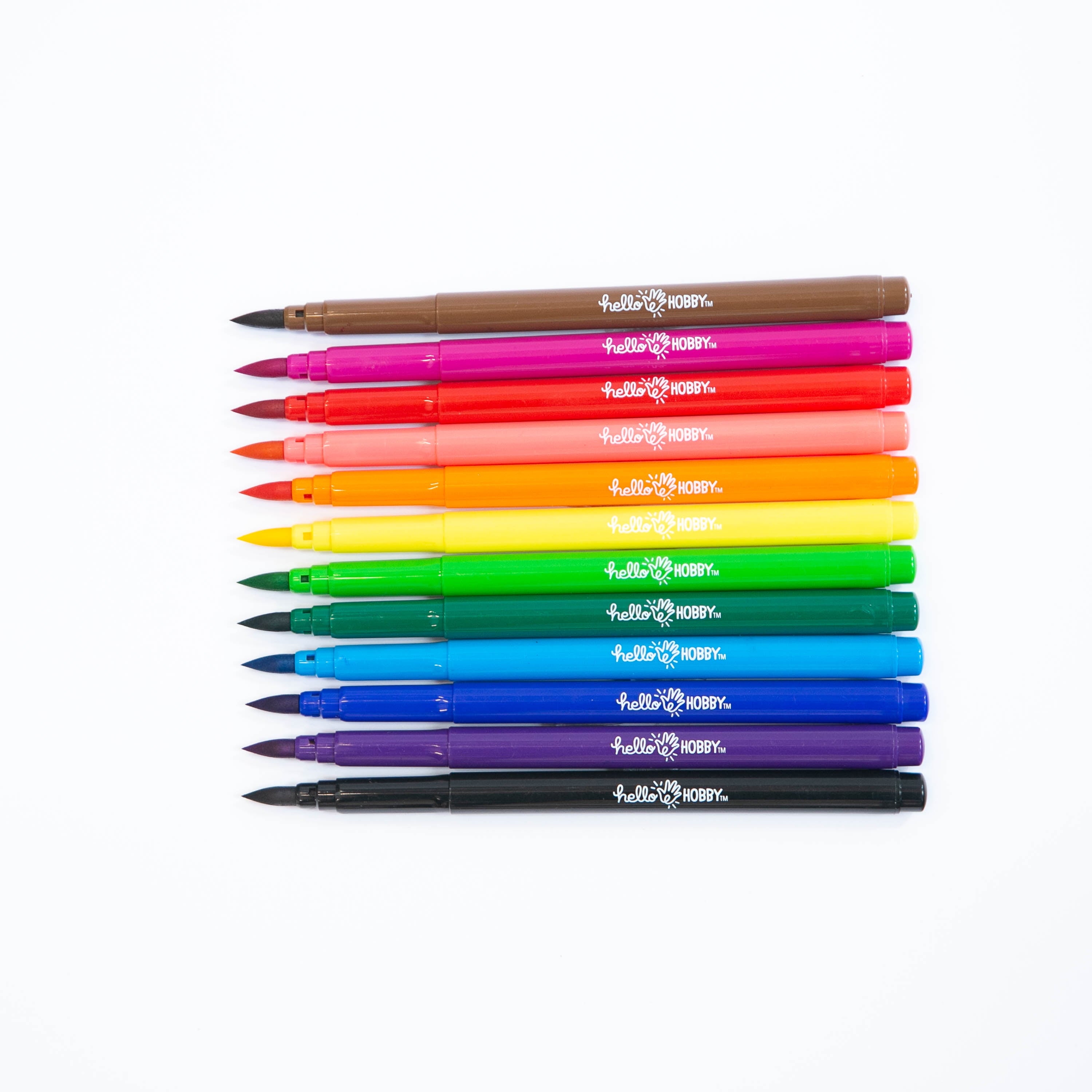 Brush Markers with Washable Ink, Bullet Tip, Assorted Classic Colors, 12 Pieces - Image 2