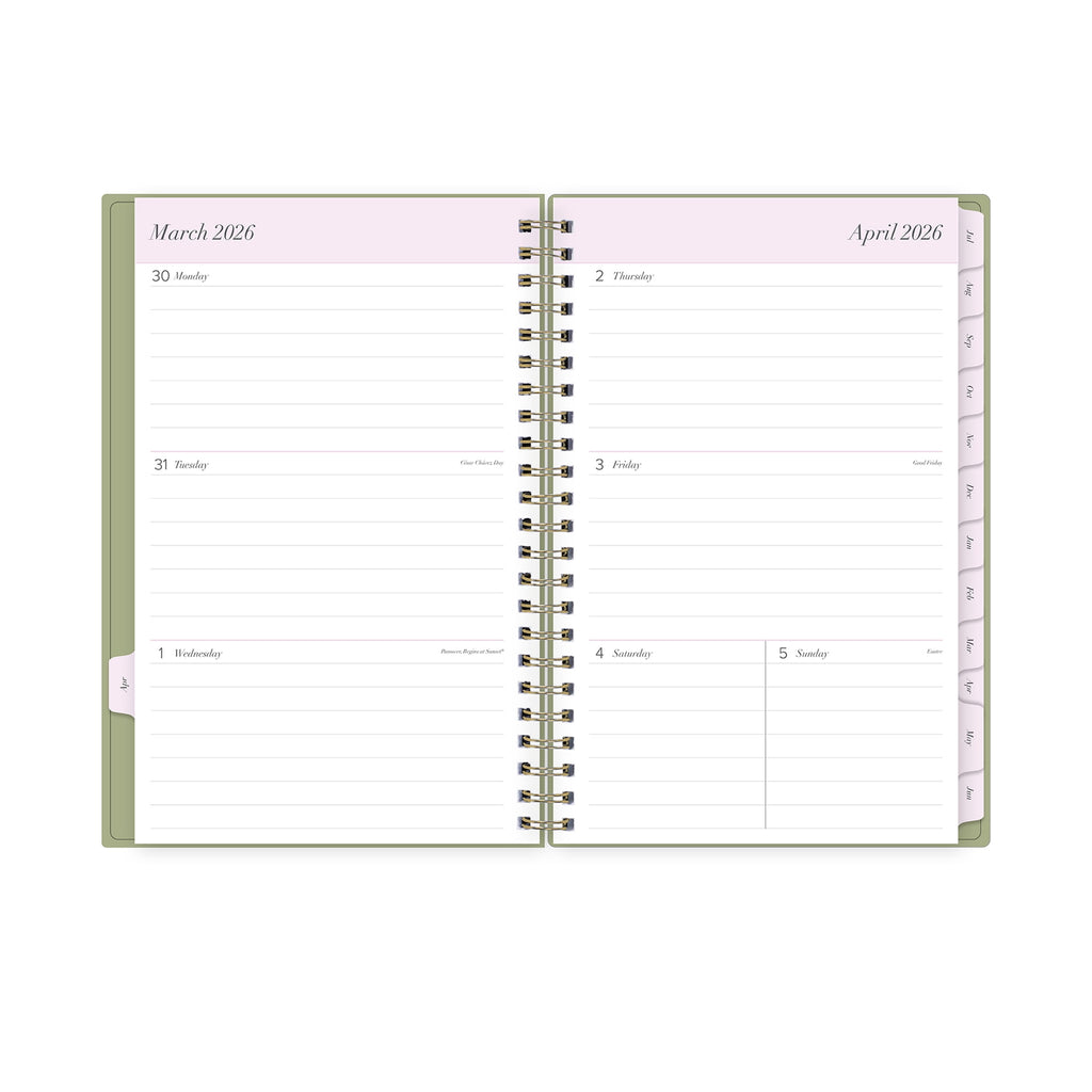 Monthly Weekly Planner, 5" x 8", Simple Sage 15-Month (April 2026 - June 2027) - Image 4