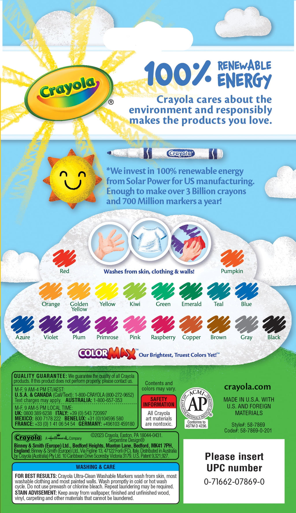 Ultra-Clean Washable Fine Line Markers, 20 Ct, School Supplies, Classroom Supplies for Teachers - Image 2