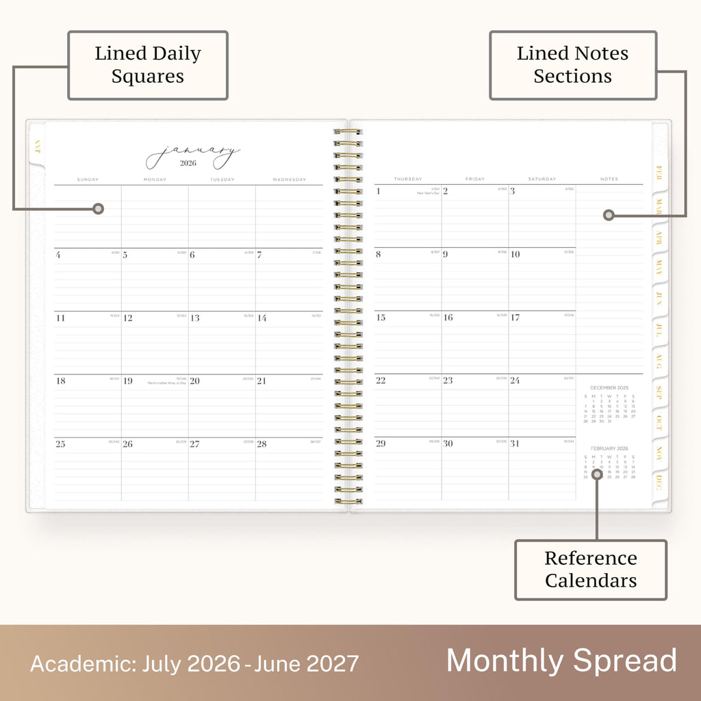 Blue Sky Life Note It 2026-2027 Academic Year Weekly and Monthly Planner, July 2026 - June 2027, 8.5 x 11, Flexible Cover, Laminated Tabs, W - Image 5