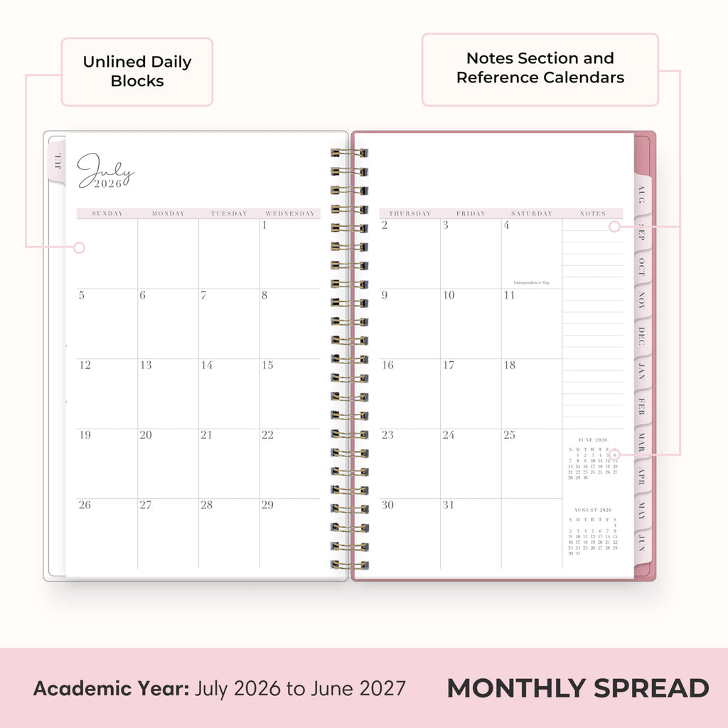 Blue Sky Rachel Parcell 2026-2027 Weekly and Monthly Academic Year Planner Calendar, July 2026 - June 2027, 5" x 8", Flexible Cover, Wirebou - Image 4