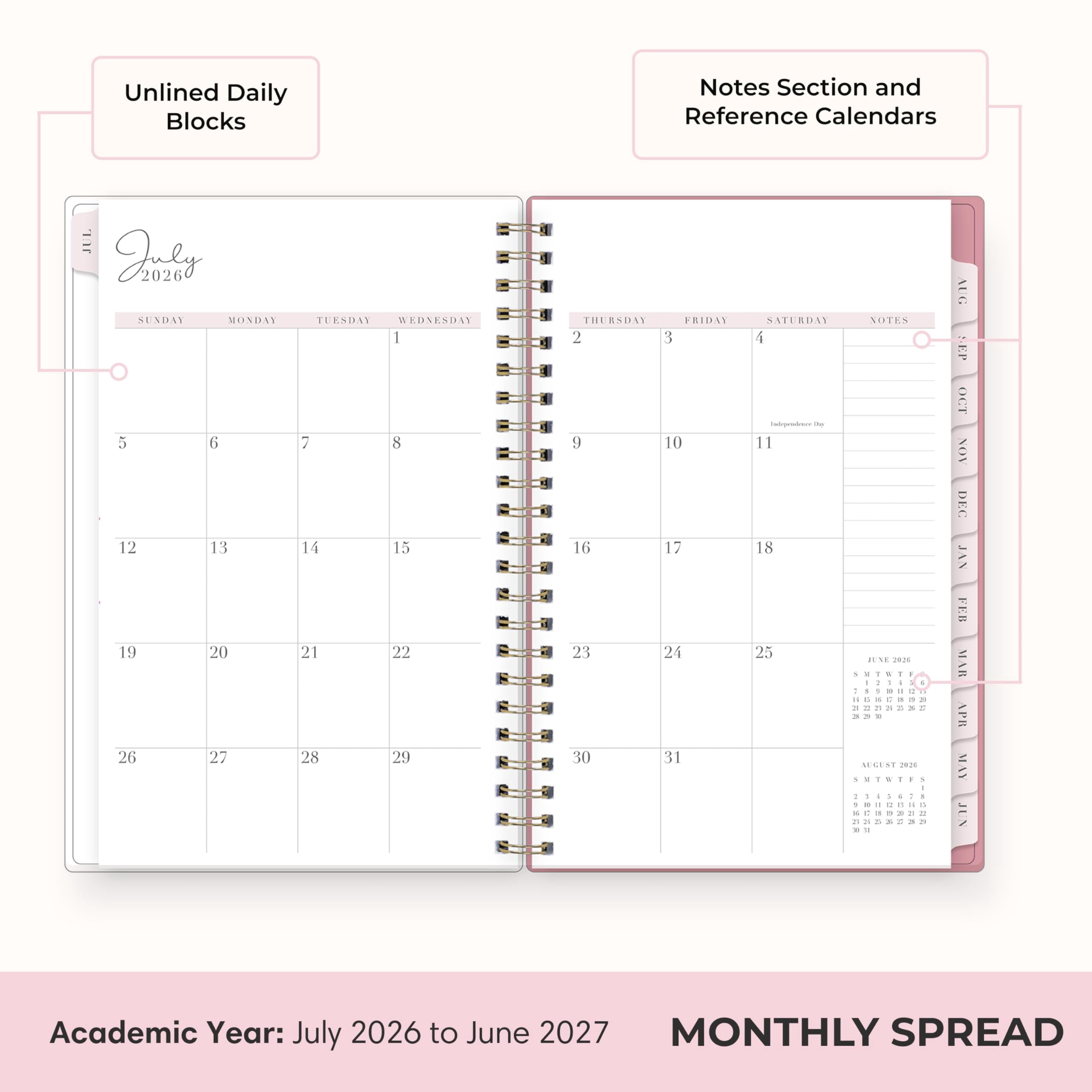 Blue Sky Rachel Parcell 2026-2027 Weekly and Monthly Academic Year Planner Calendar, July 2026 - June 2027, 5" x 8", Flexible Cover, Wirebou - Image 4