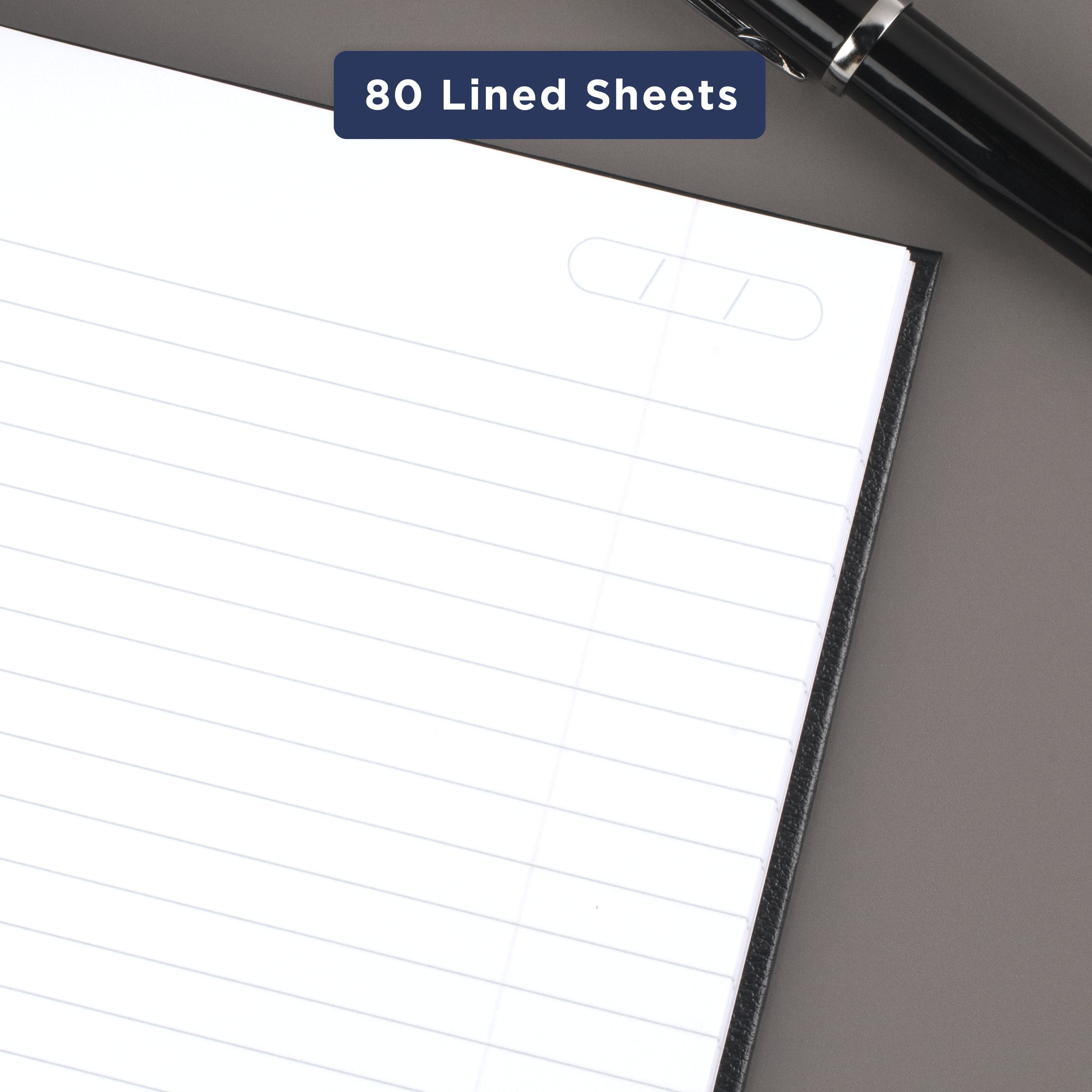 Business Writing Notebook, 5" x 8", Medium, Black, 80 Sheets - Image 3
