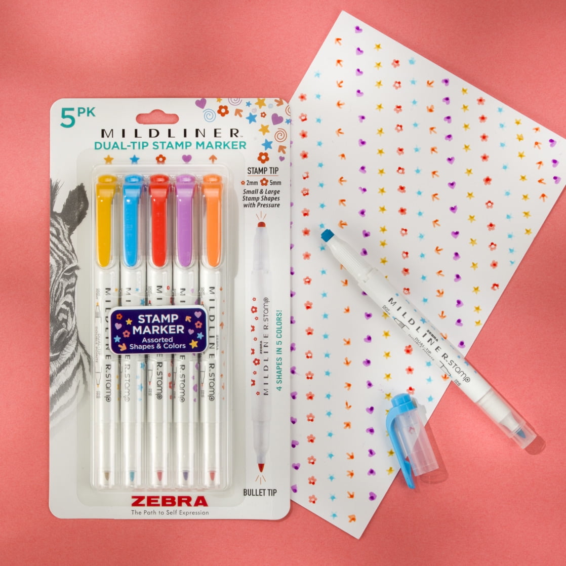 Mildliner Dual Tip Stamp Marker Assorted 5pk - Image 6