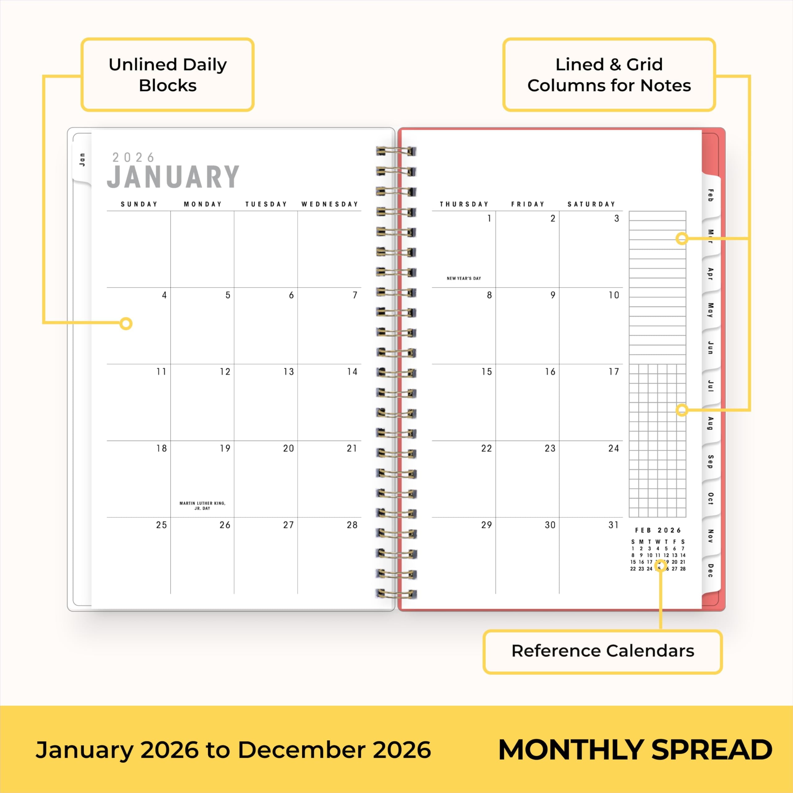 Artisans & Makers Sara Harding 2026 Weekly and Monthly Planner, January 2026 - December 2026, 5" x 8", Flexible Cover... - Image 5