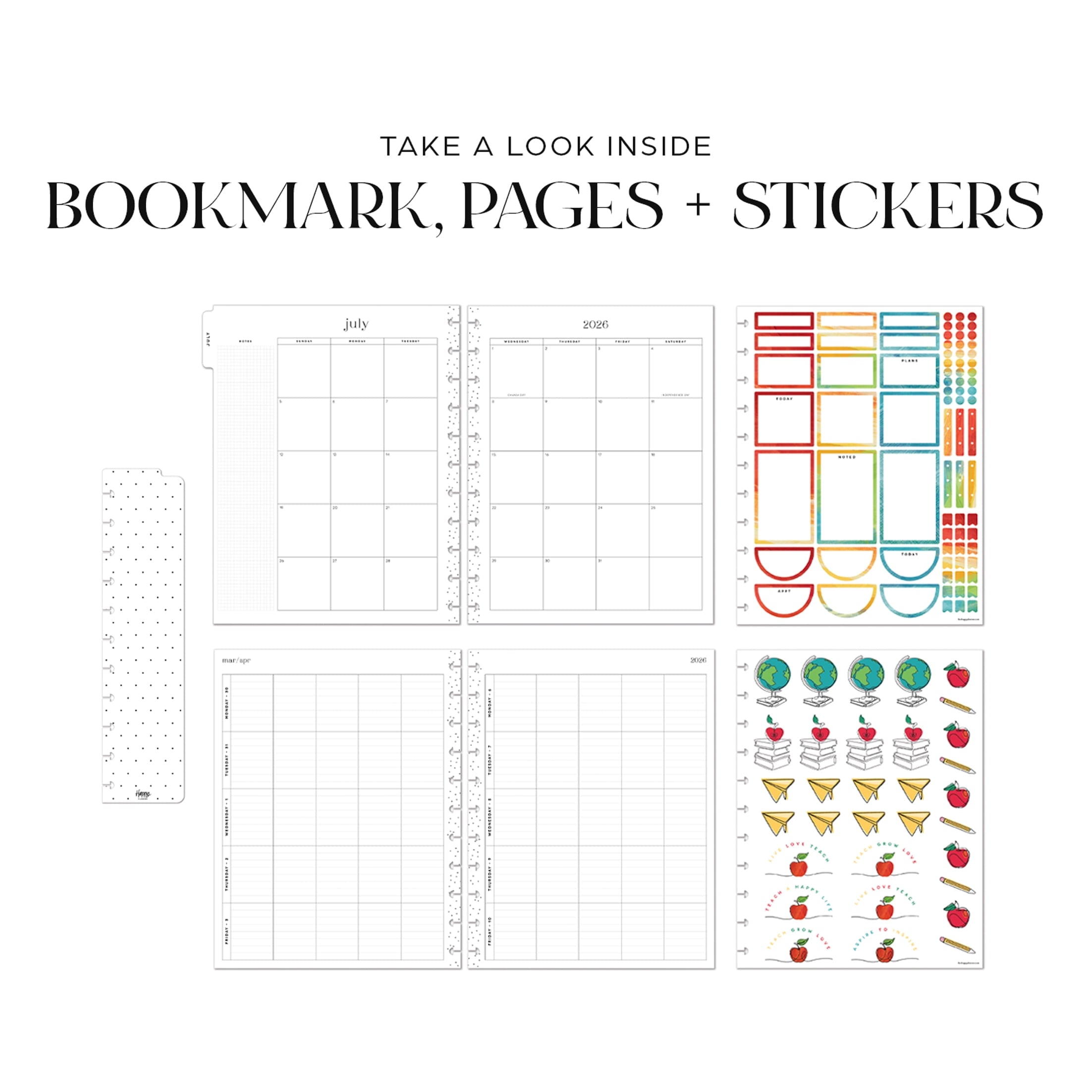 Monthly Weekly Big Planner (8.5 x 11)Learn & Inspire 15-Month April 2026-June 2027, disc bound system - Image 4