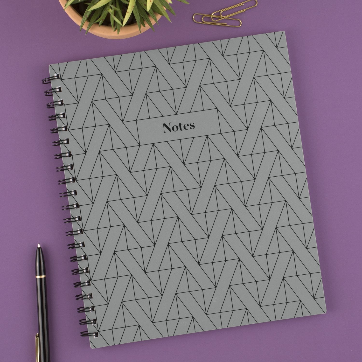 Cambridge Fashion Notebook, 80 Sheets, 8.5" x 11", Gray Geo - Image 5