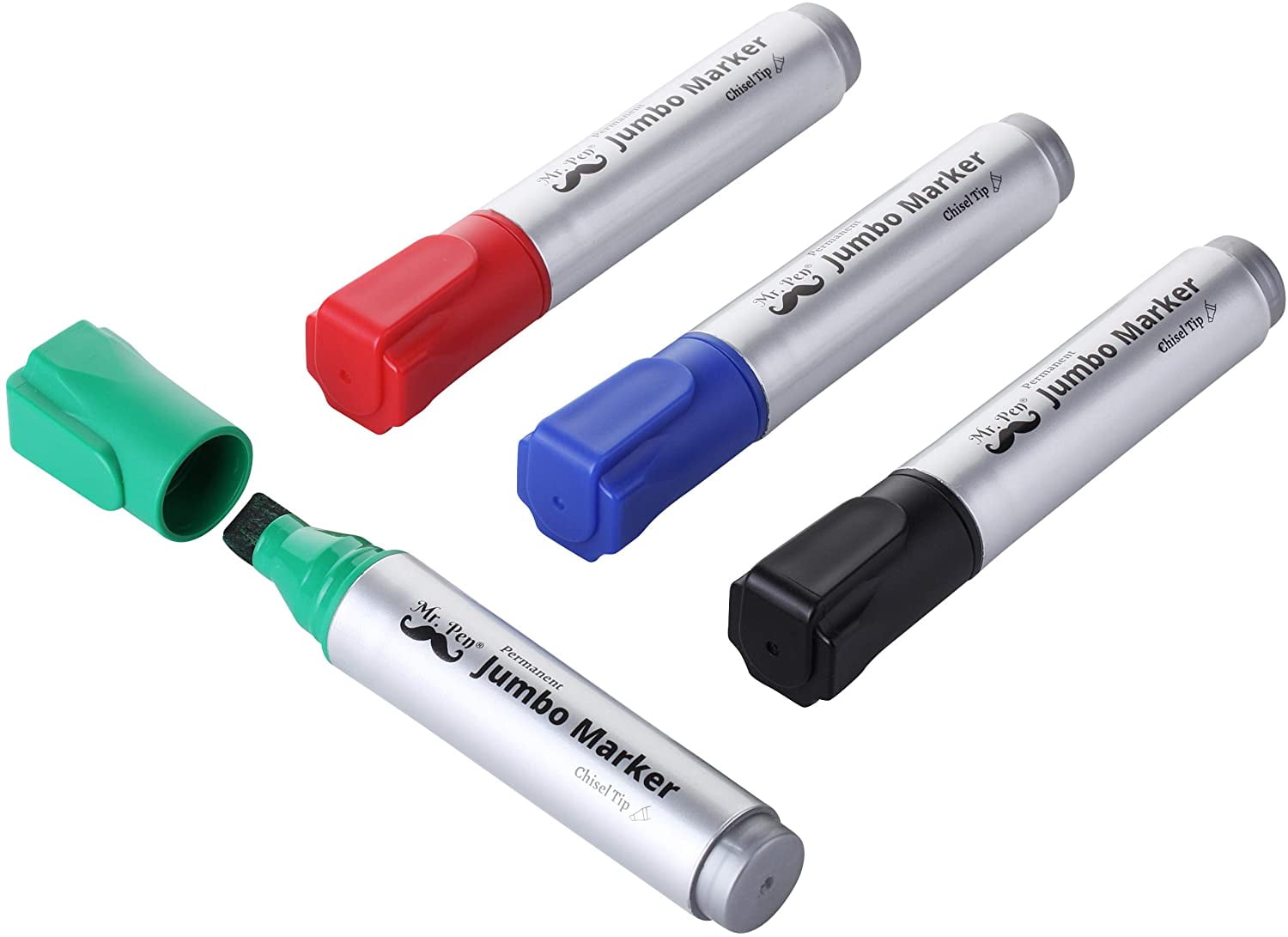 Jumbo Permanent Markers, 4 Pack, Assorted Color, Chisel Tip, Large Permanent Markers - Image 3