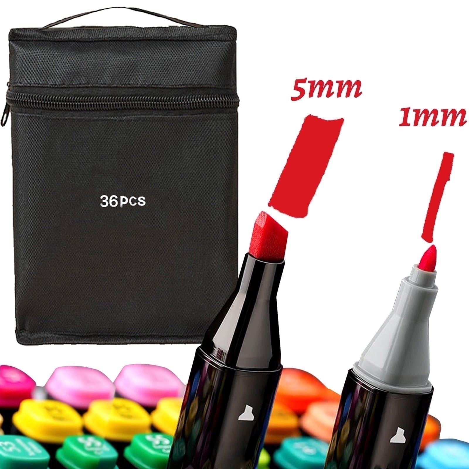 36 Colors Alcohol Markers Brush Tip Pen ,Double Tip Adult Coloring Painting Marker Set, Art Kit