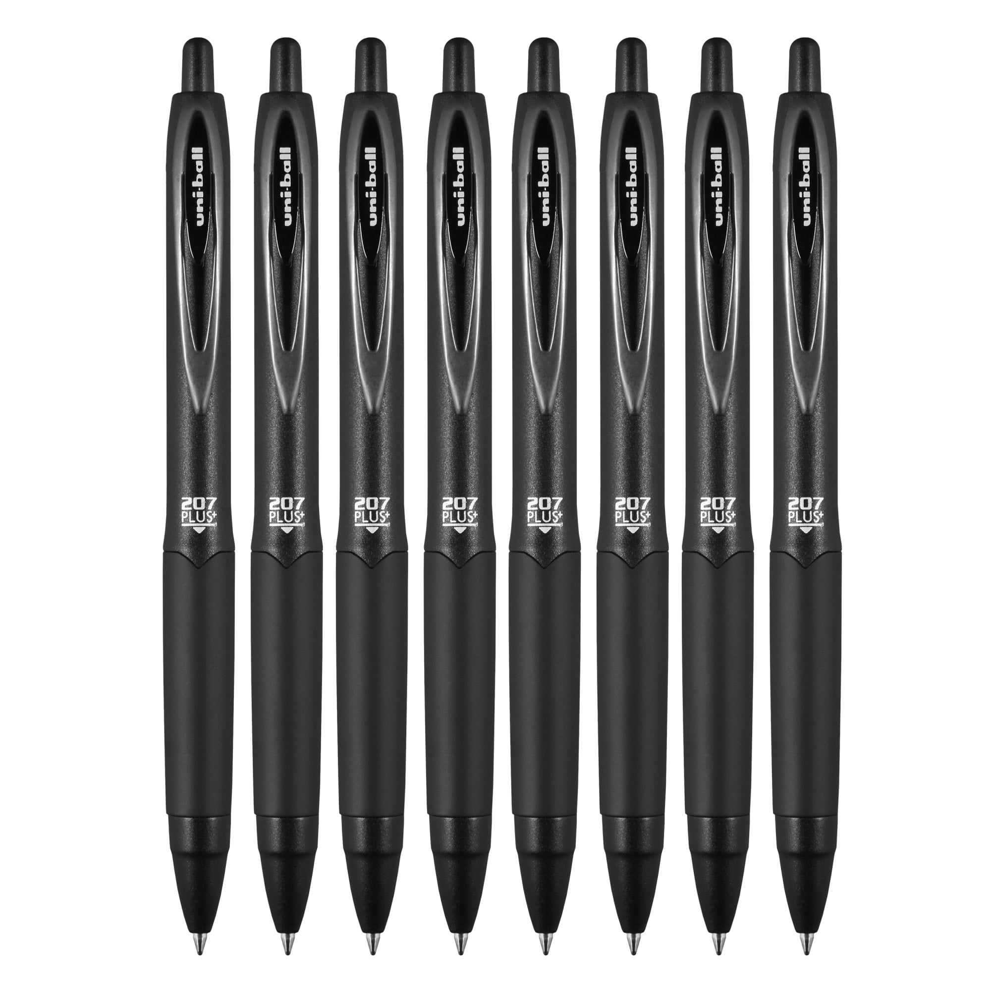 207 Plus+ Retractable Gel Pens, Medium Point (0.7mm), Black, 8 Pack - Image 2