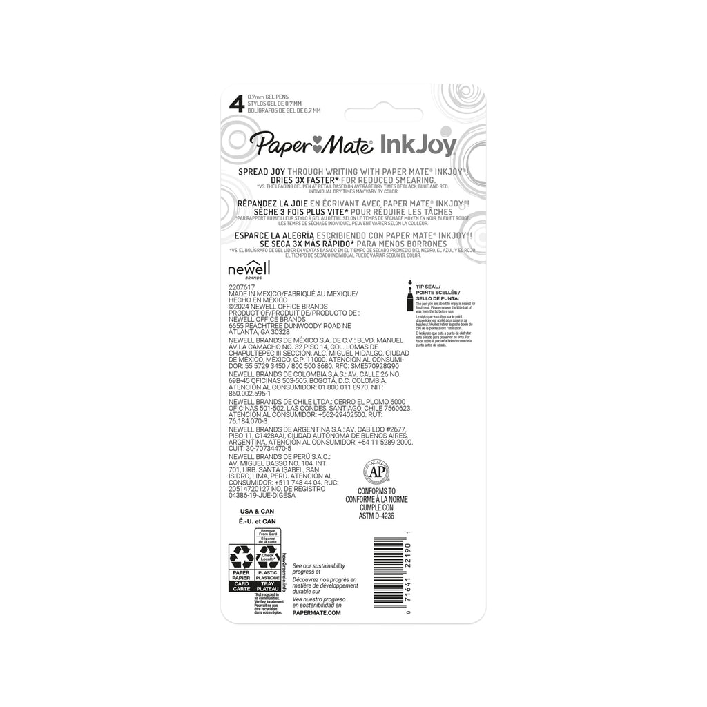 InkJoy Gel Pens, Tropical Vacation Colors, Medium (0.7mm) Point, Retractable, 4 Count - Image 6