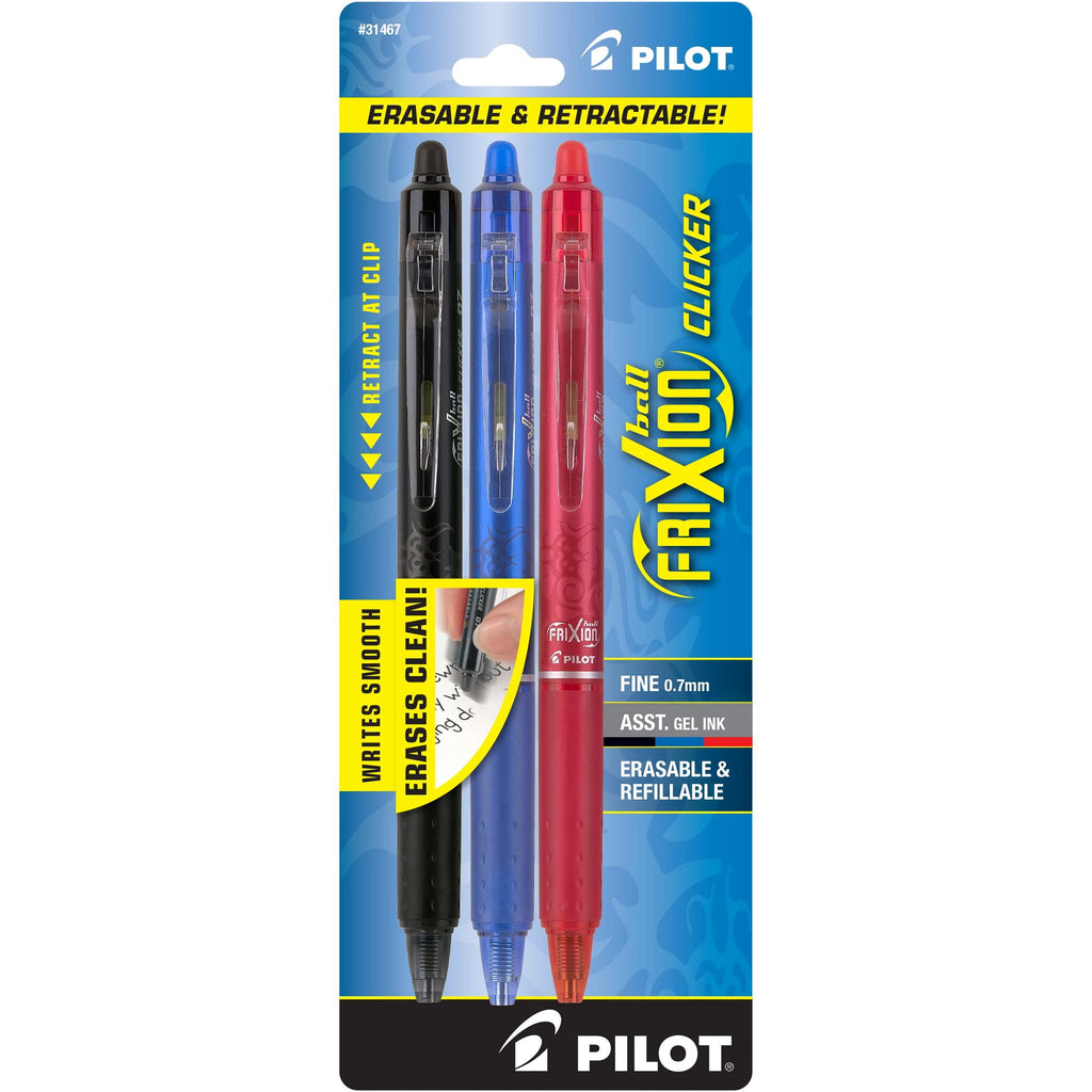 (3 pack) FriXion Clicker Erasable Gel Pens, Fine Point, Assorted Ink, 3 Count - Image 2