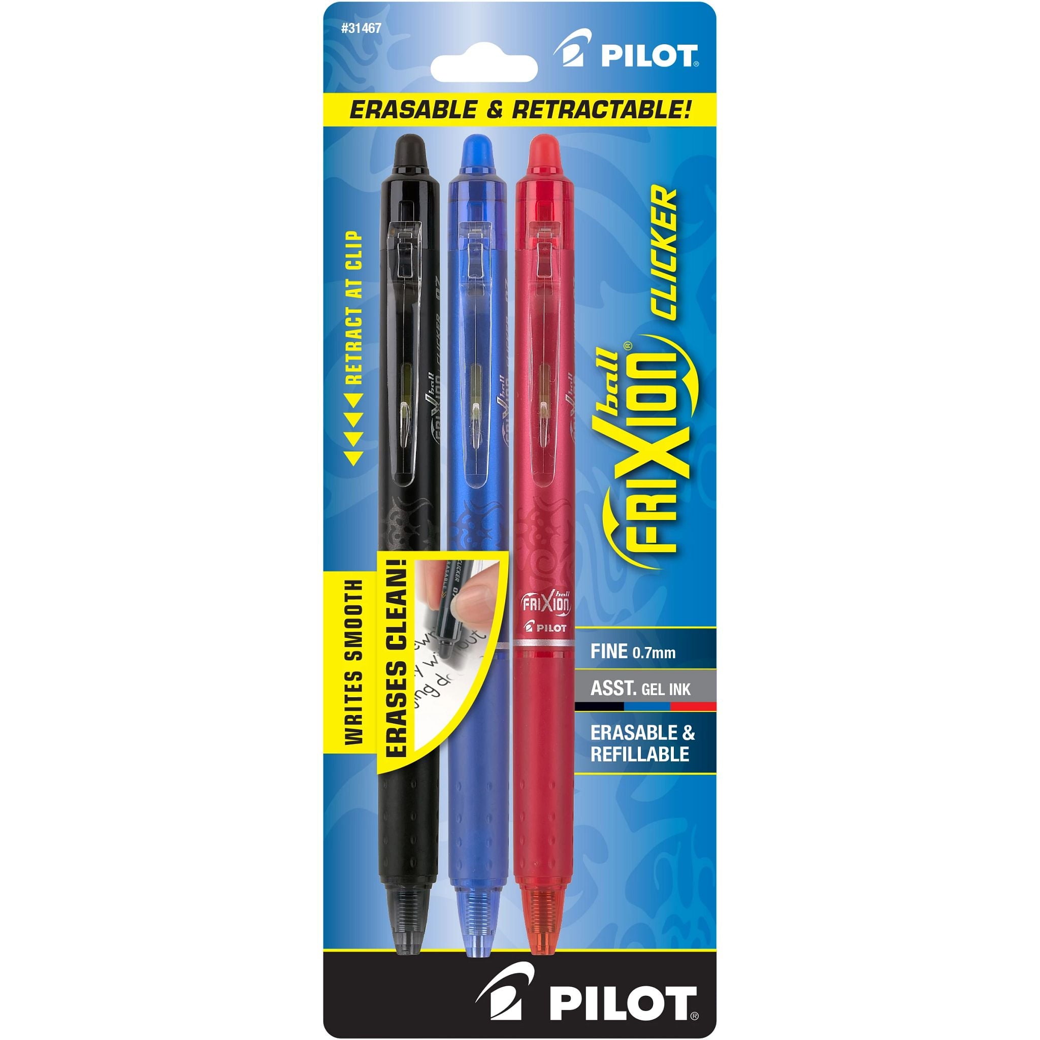 (3 pack) FriXion Clicker Erasable Gel Pens, Fine Point, Assorted Ink, 3 Count - Image 2