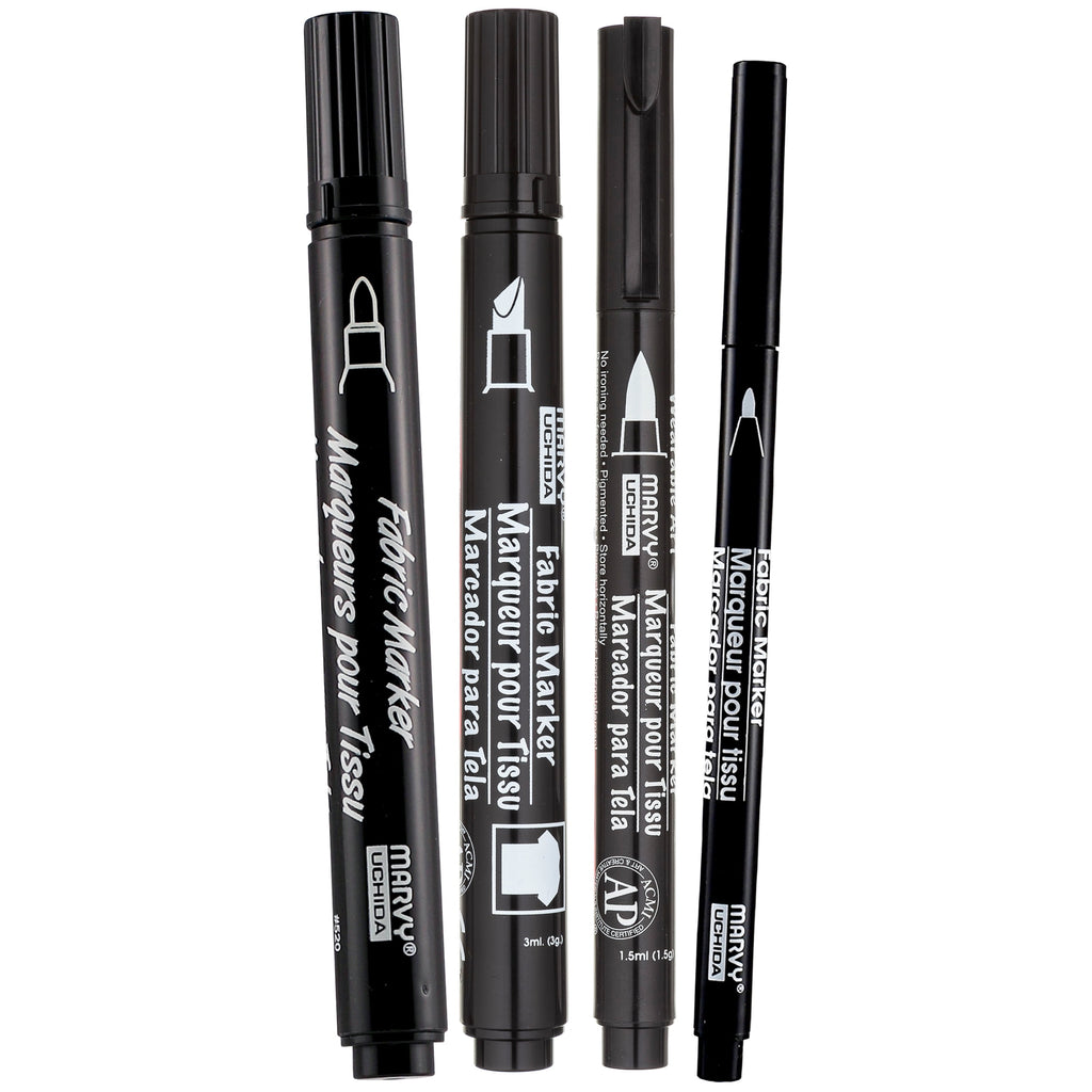 Fabric Markers – Black Ink, 4-Pack with Assorted Tips for Drawing, Lettering & Fabric Art, No Heat Set Required - Image 5