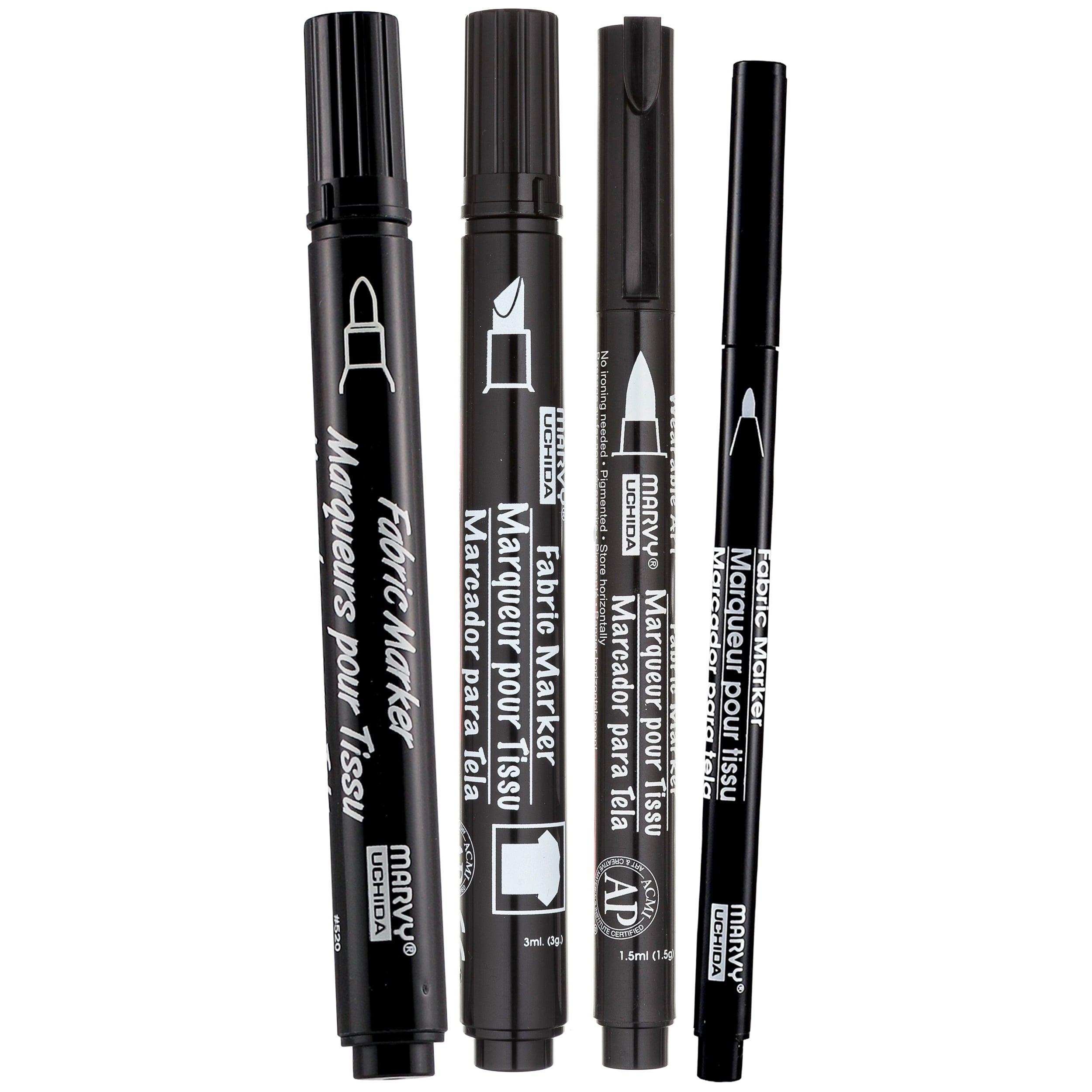 Fabric Markers – Black Ink, 4-Pack with Assorted Tips for Drawing, Lettering & Fabric Art, No Heat Set Required - Image 5