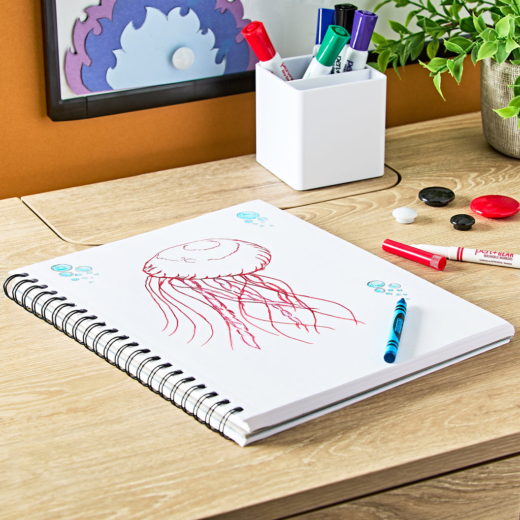 Pen+Gear Create a Cover Sketch Diary, Blue, Insertable Cover, 70 Sheets, 8.5" x 11" - Image 3