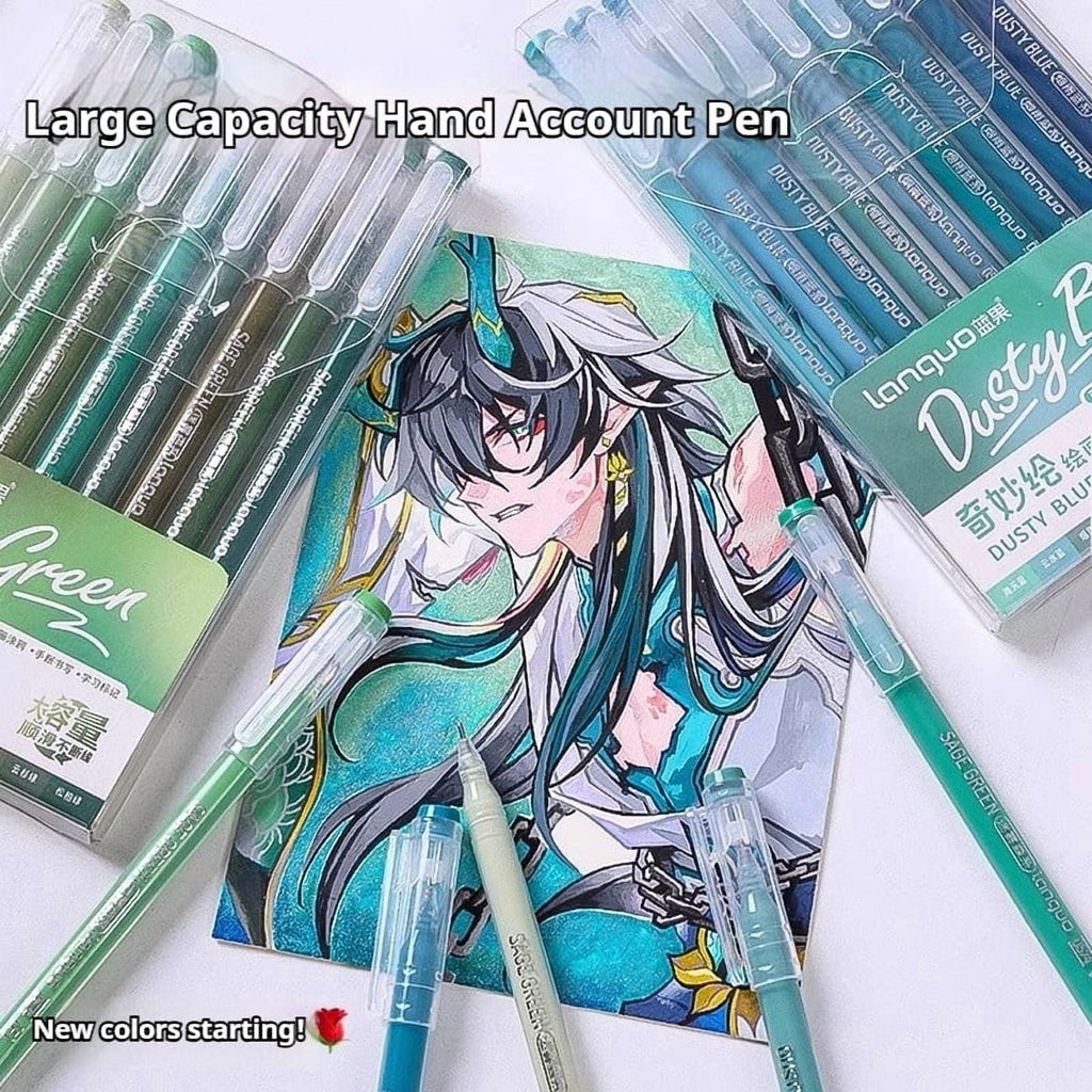 9 Colors Gel Pens for Drawing, 0.5mm Fine Point Pen, Diary Scrapbook Painting DIY Gel Pen Set Coloring Book Drawing Doodling Pen - Image 4