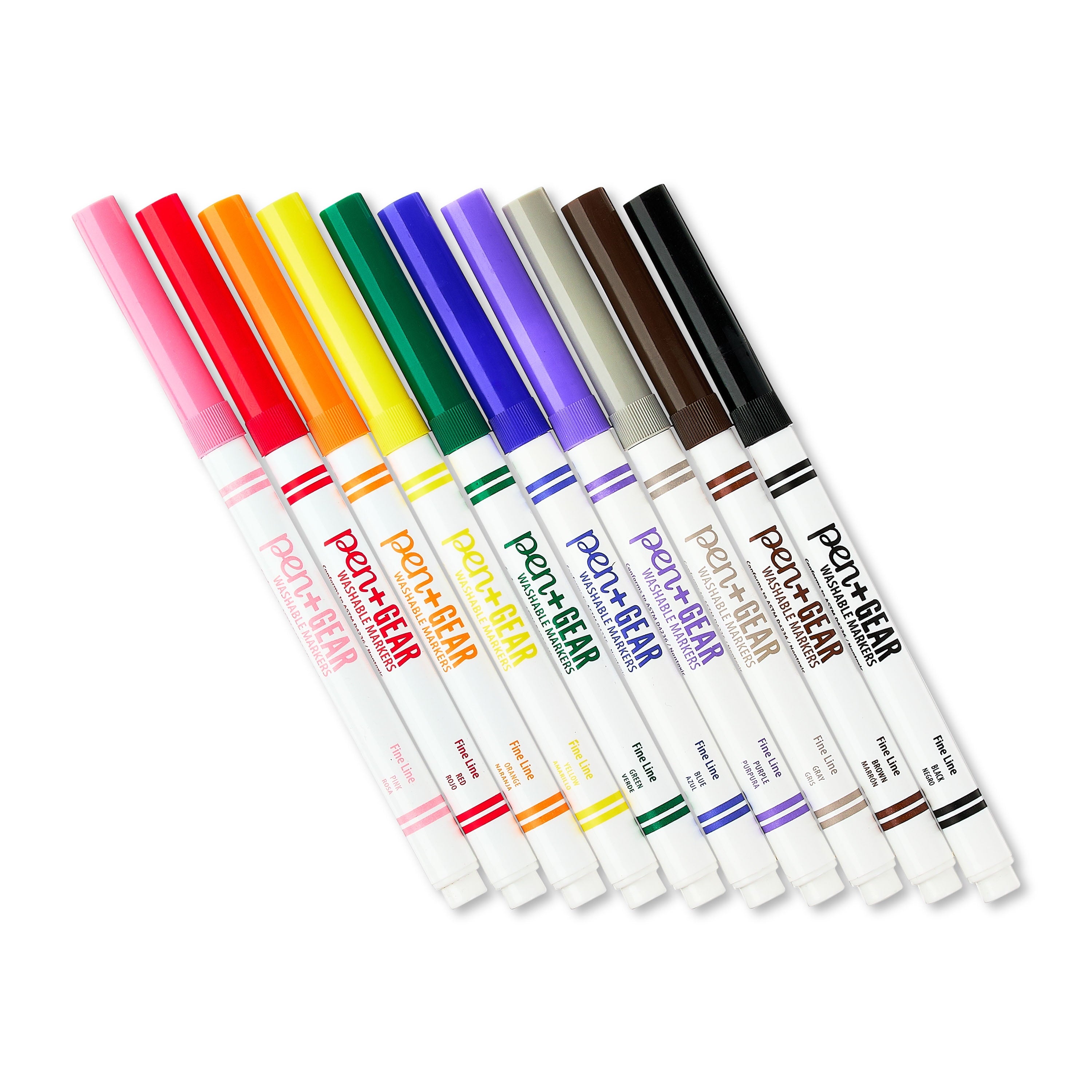 Pen+Gear Washable Markers, Fine Tip, Assorted Colors, 10 Count - Image 2
