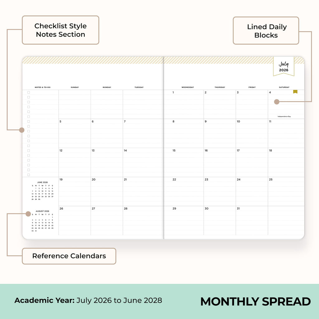 Blue Sky Day Designer 2026-2028 Monthly Academic Year 24 Month Planner Calendar, July 2026 - June 2028, 8.5" x 11", Flexible Cover, Stapled - Image 3