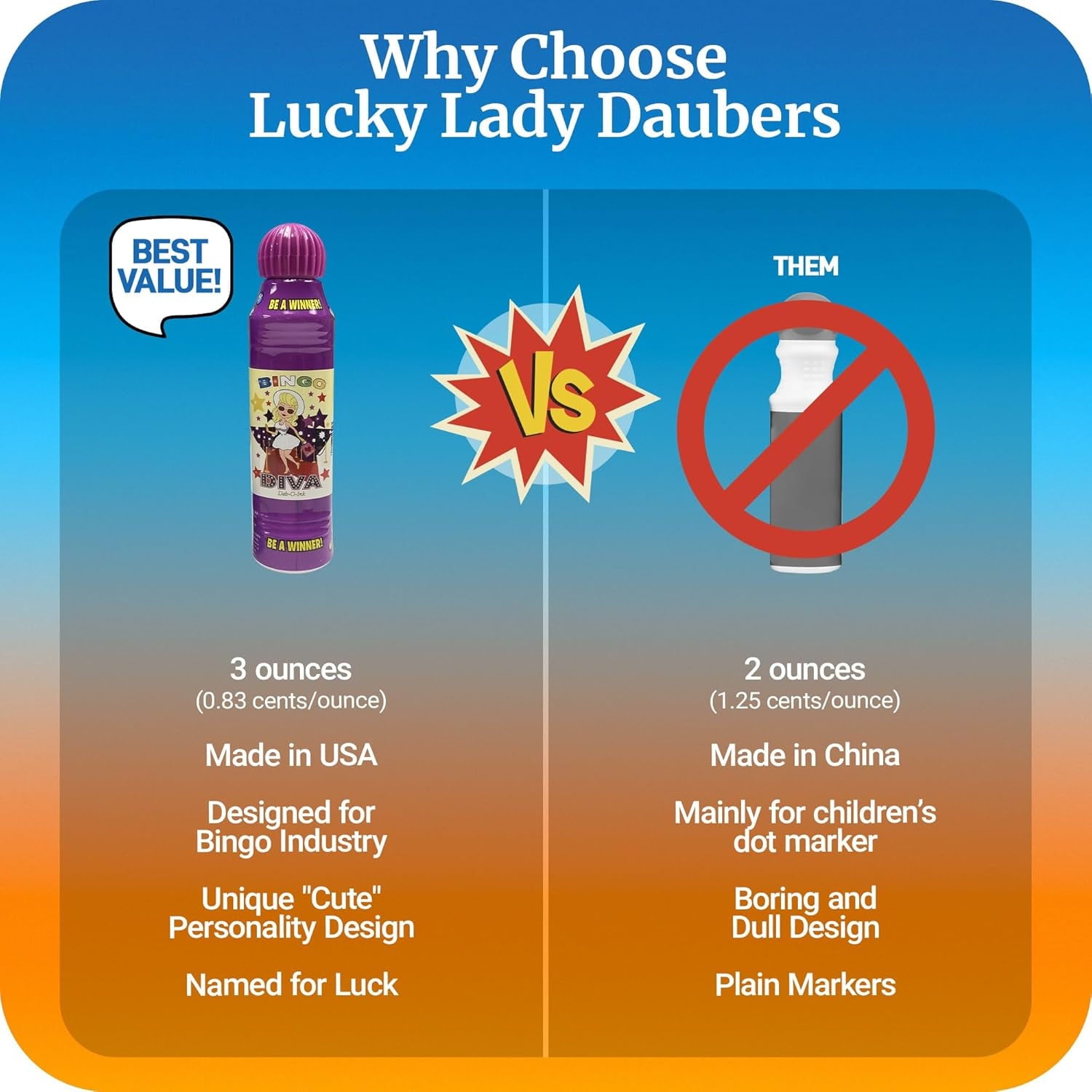 Lucky Lady Dauber Co. Bingo Daubers Value Pack with Bingo Markers, Bingo Dotters, Assorted Colors, 4 Count - Image 5
