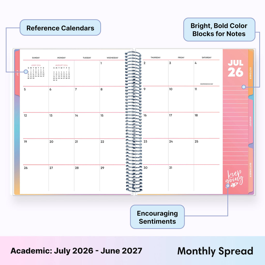 Teachwell 2026-2027 Weekly and Monthly Academic Year Teacher Lesson Planner Calendar, July 2026 - June 2027, 8.5" x 1... - Image 3