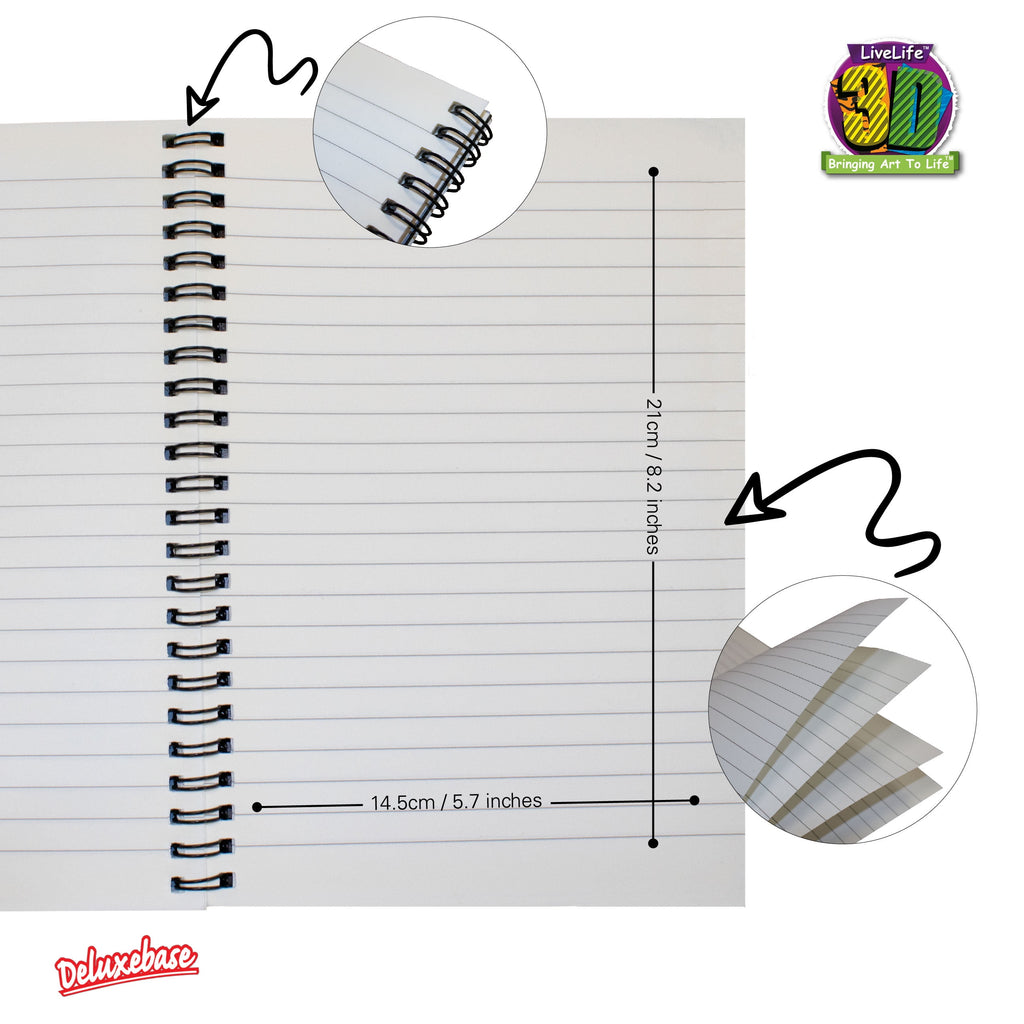 3D LiveLife Notebooks - Cobra from Deluxebase. Ruled 8.2" x 5.7" Medium Notepad. 80 Page Spiral Bound Notebook with Lenticular Cobra Cover. - Image 5