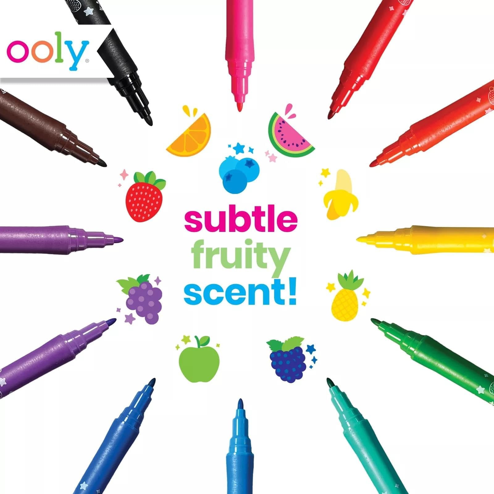 Yummy Yummy Scented Washable Markers for Kids, 12 Classic Colors - Image 3