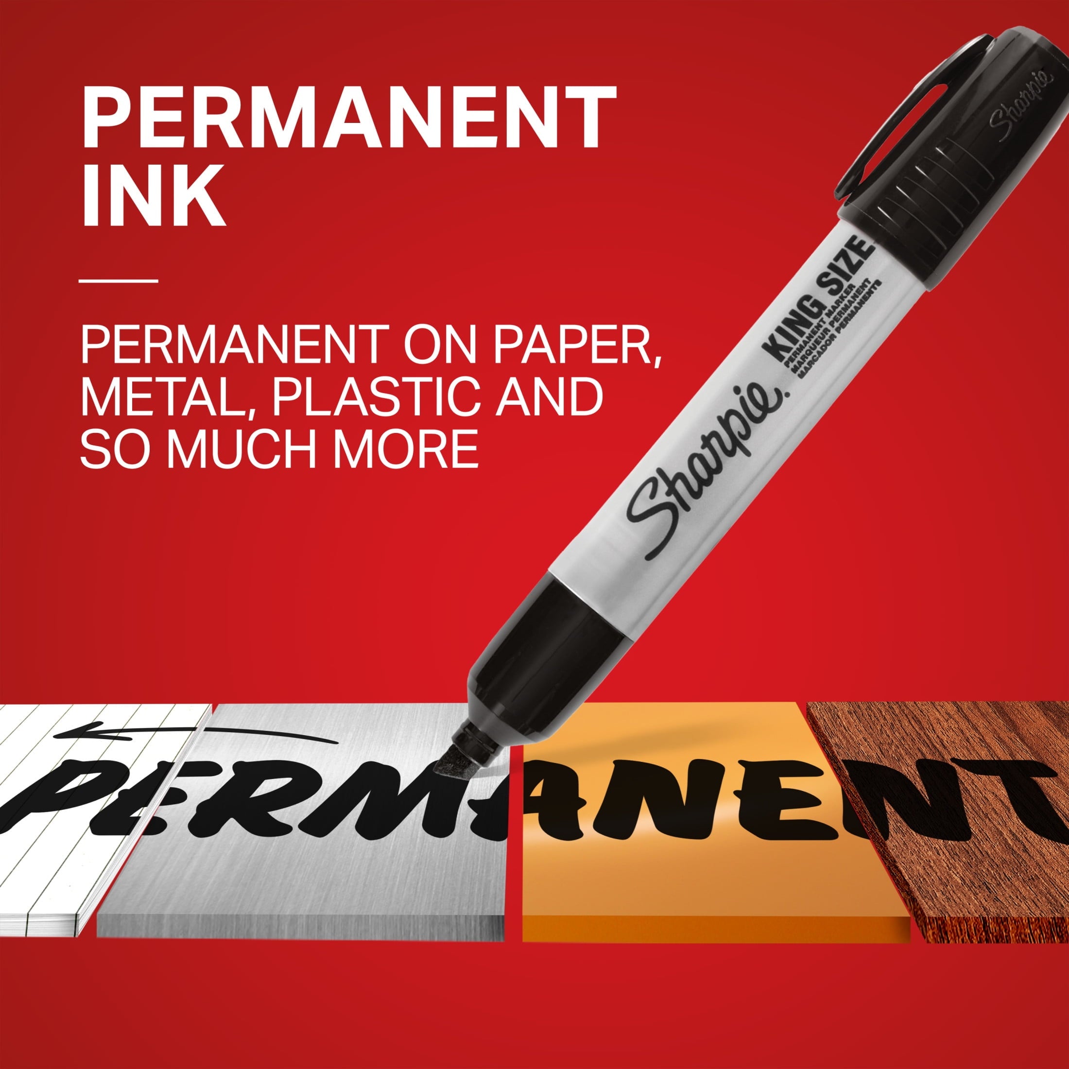 King Size Permanent Markers, Chisel Tip, 3 Count - Image 2