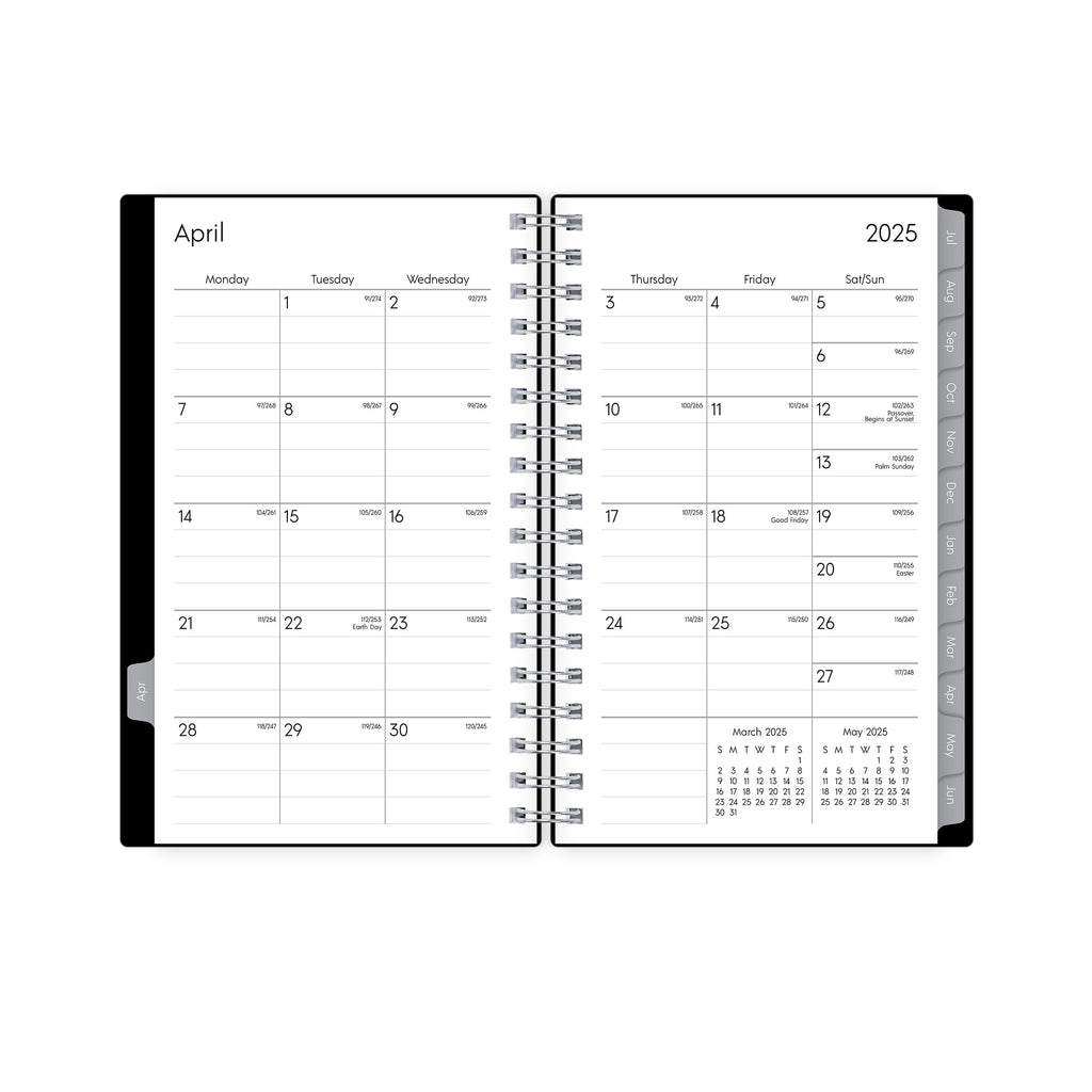 Monthly Weekly Small Planner, 3.625" x 6.125", Black 15-Month (April 2025 - June 2026) - Image 4