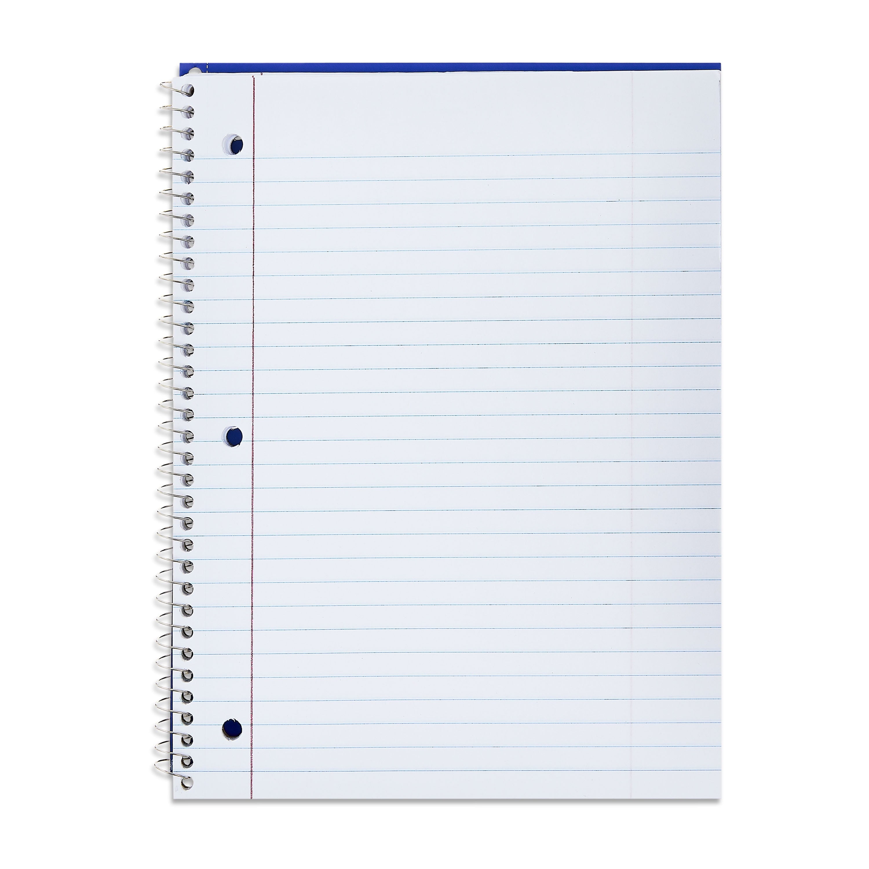 (4 pack) Wide Ruled 1-Subject Notebook, 8" x 10.5", Blue, 70 Sheets - Image 3