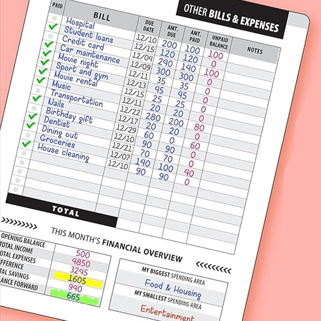 Monthly Bill Payment Checklist: Bill Tracker Notebook l  8"x10" The 4-Year Guide for Families & Money Managers, 960 Billing Records Included - Image 3
