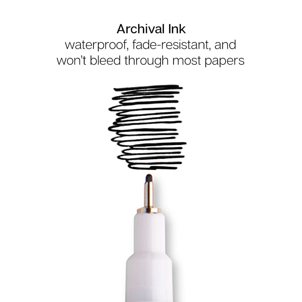 Inkline Fine Line Art & Graphic Pens, Archival Black Japanese Ink, Set of 6 Unique Tips - Image 4