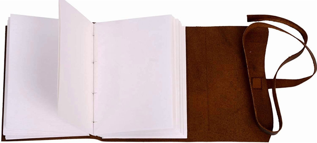 Handmade Leather Journal/Writing Notebook Diary/Bound Daily Notepad For Men & Women Unlined Paper Medium 8 x 6 Inches... - Image 3