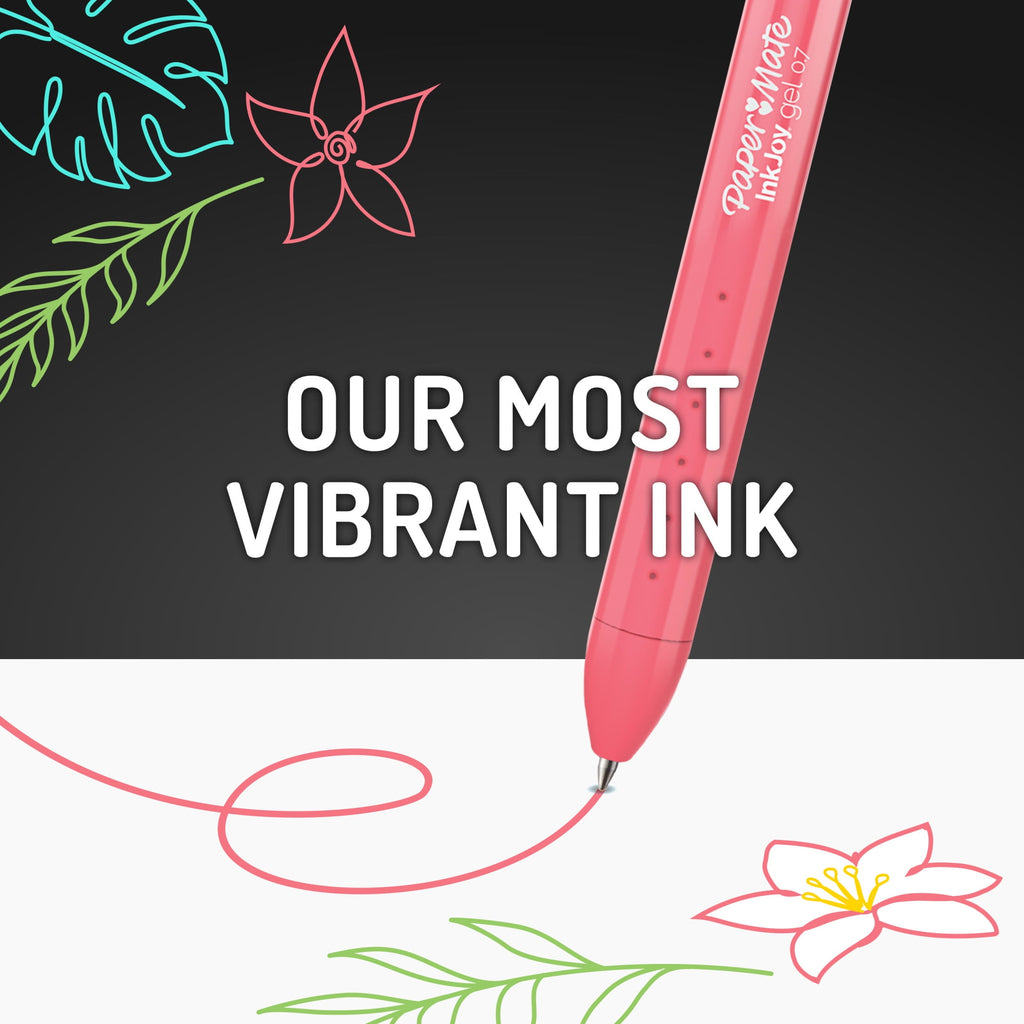 Paper Mate InkJoy Bright Pens, Gel Pens, Medium Point (0.7mm), Retractable, Assorted Brighter Ink, 3 Count - Image 3