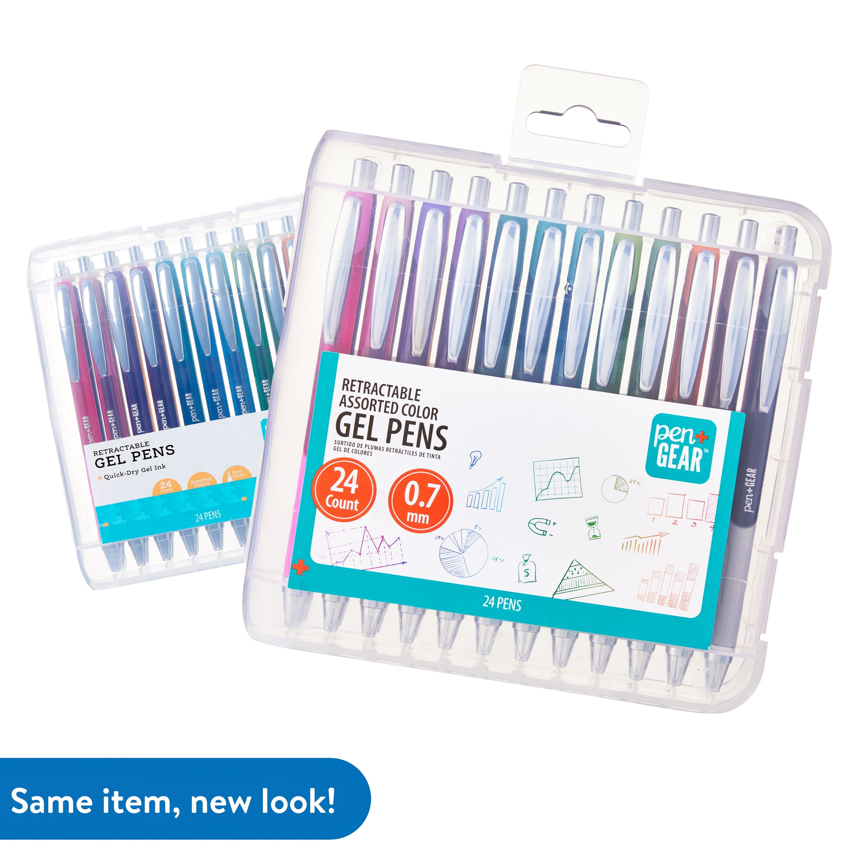 Retractable Gel Pens, Medium Point, 0.7mm, Assorted Colors, 24 Count - Image 2