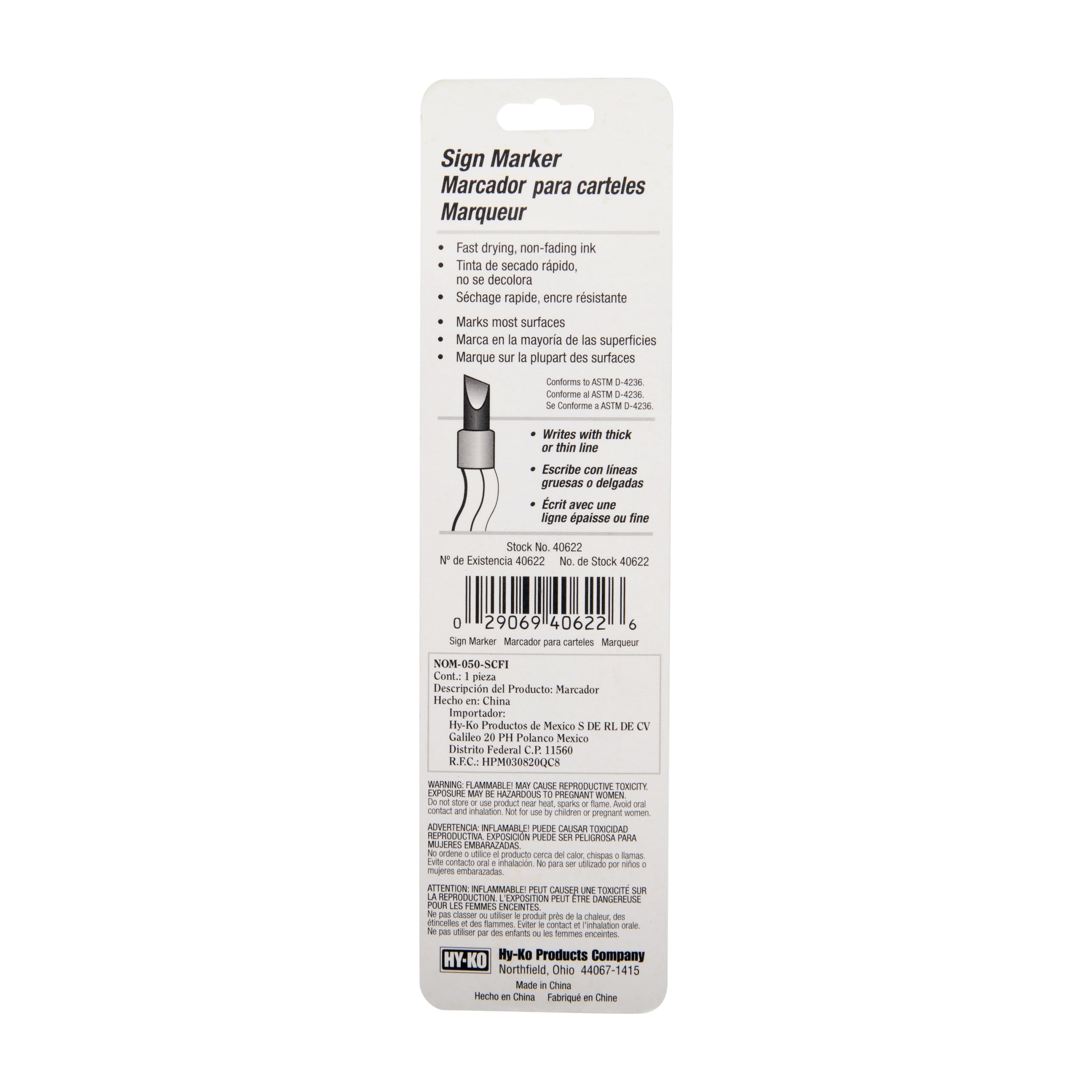 (5 pack) 40622 Permanent Marker, Black, Chisel Tip, Weather-Resistant Ink - Image 4