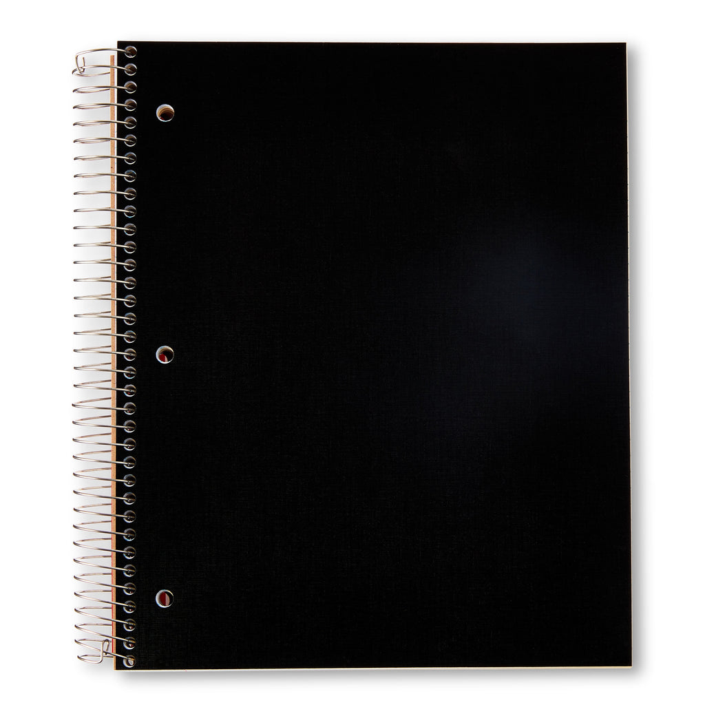 College Ruled 5-Subject Poly Notebook, 9" x 11", Black, 160 Sheets - Image 2