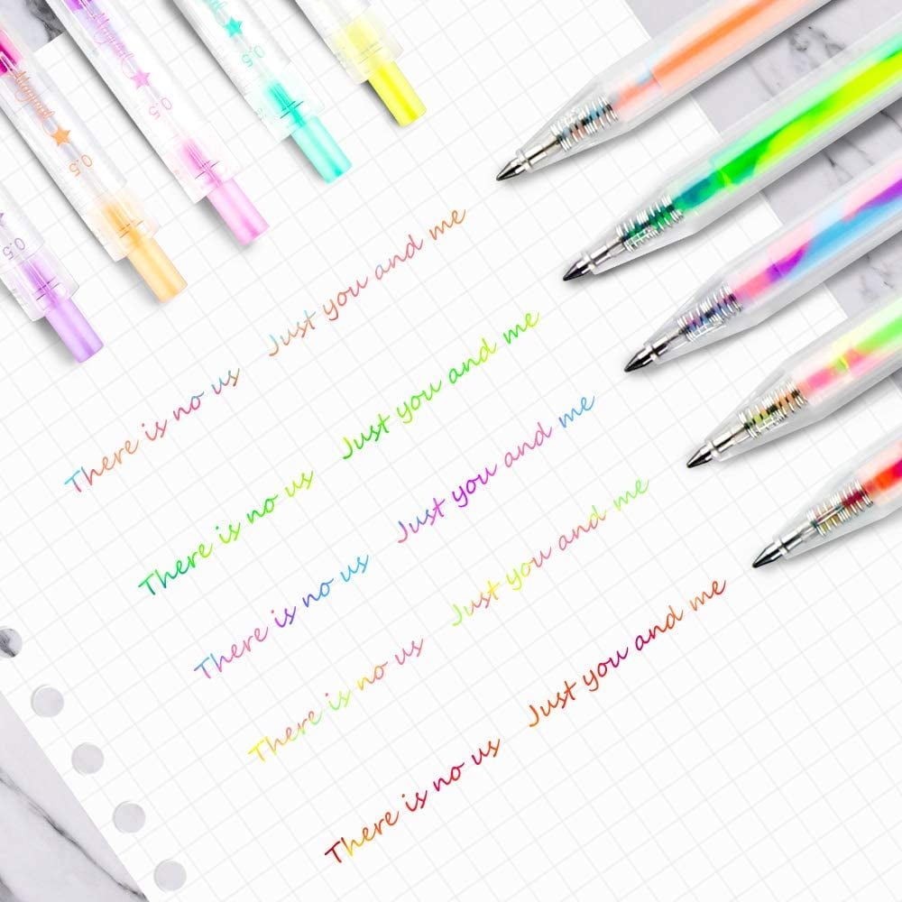[10 Pack] Mixing of 3 Colors Magic Gel Pens Retractable Colored Ballpoint Pen Set for Class Notes, Doodling Scrapbook... - Image 4