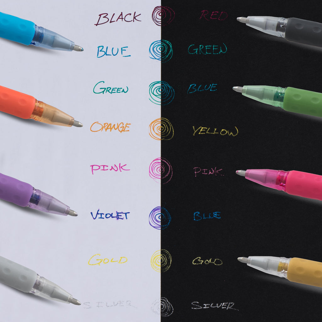 Arts Sparkle Pop Metallic Gel Pen, (1.0mm) Assorted Ink 8pk - Image 2