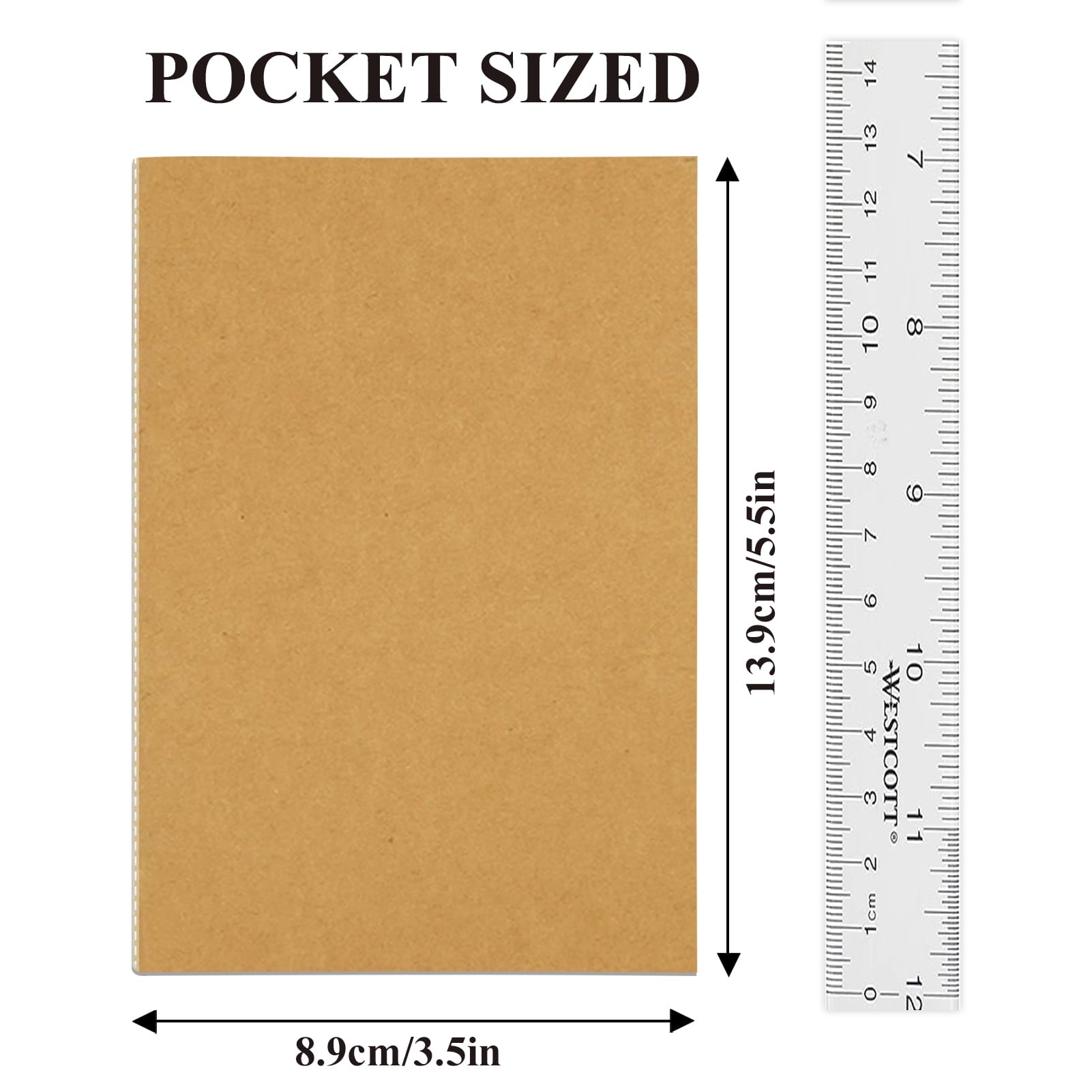 24 Pack A6 Mini Journal, 3.5"x 5", Thick & Lined Paper, Pocket Notebook, Softcover, Small Memo Notepad (Brown Kraft) - Image 3