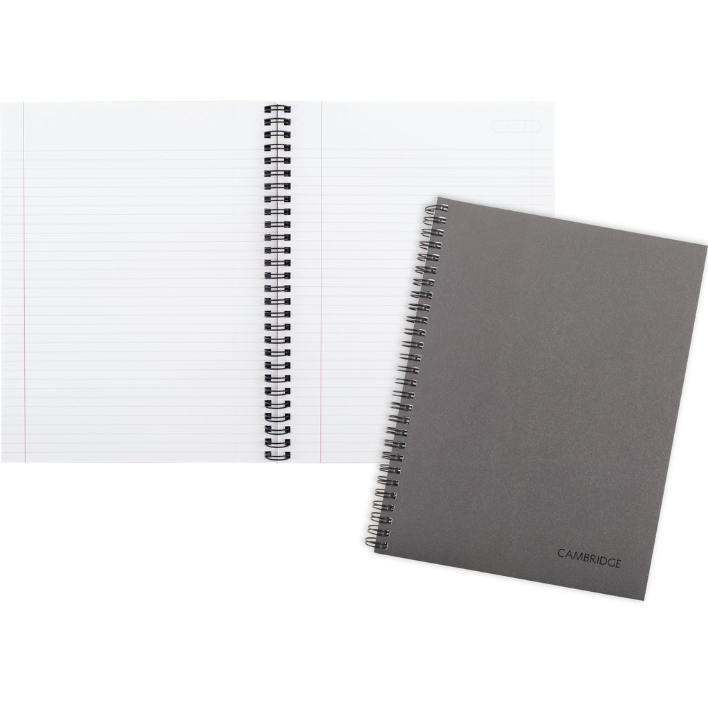 Business Notebook, 6.5" x 8.25", Gunmetal, Flexible Cover, Wirebound, 80 Sheets - Image 2