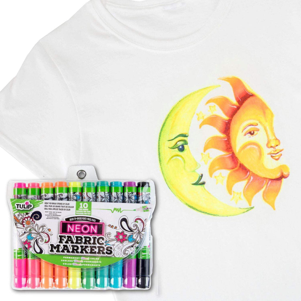 Tulip Brush Tip Fabric Markers 10 Pack Neon - Image 4