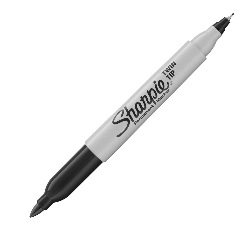 Twin Tip Permanent Marker, Fine and Ultra Fine Tips, Black, 1 Count - Image 4