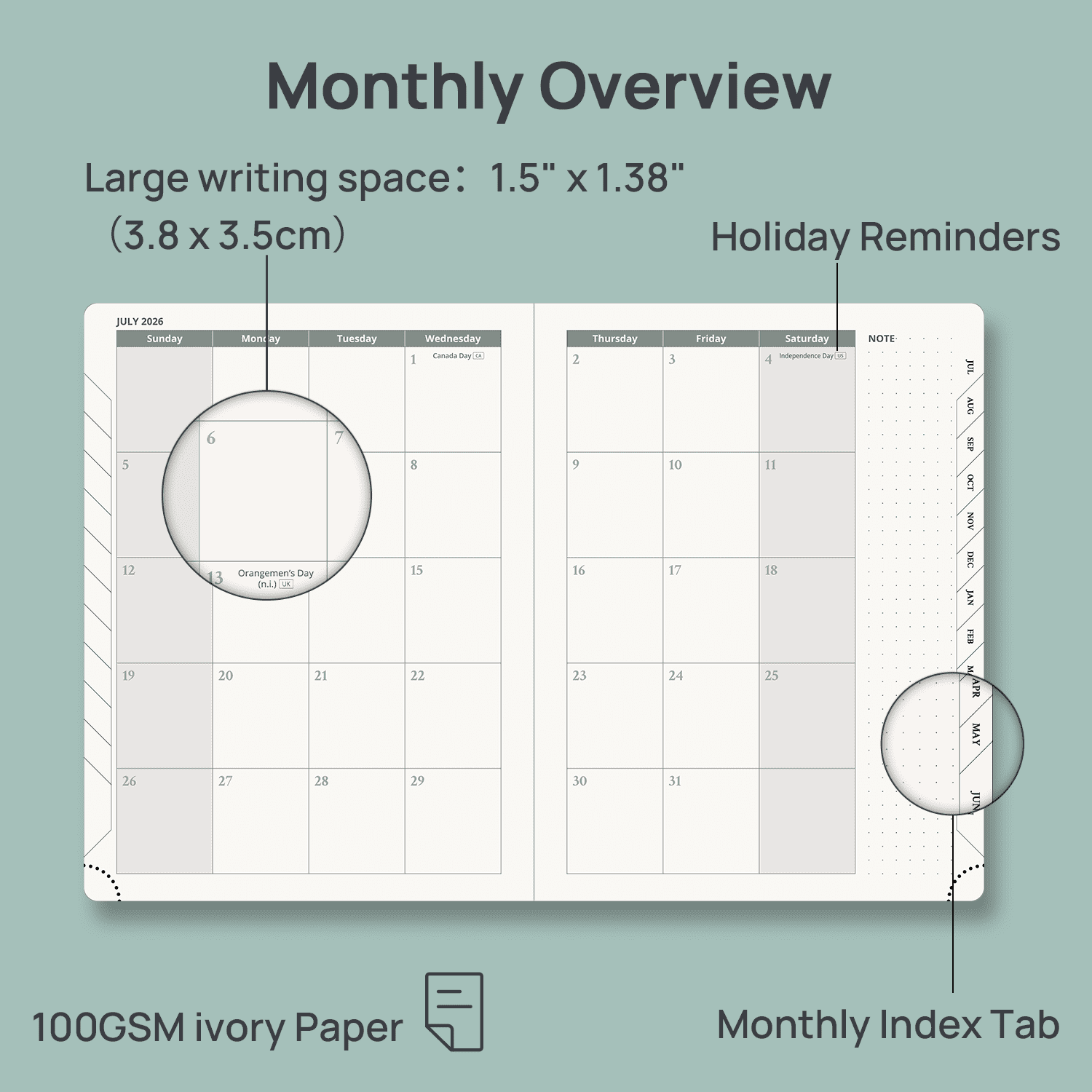 POPRUN Academic Planner 2026-2027, 6.5"x 8.5", (Jul.26-Jun.27) Weekly Monthly Appointment Book with Hourly Time Slots, Hardcover & Monthly T - Image 3