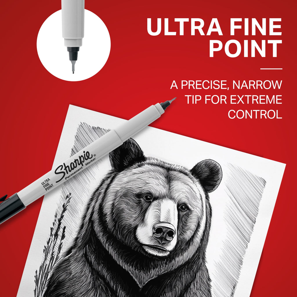 Permanent Markers, Ultra Fine Point, Black, Pack of 36 - Image 5