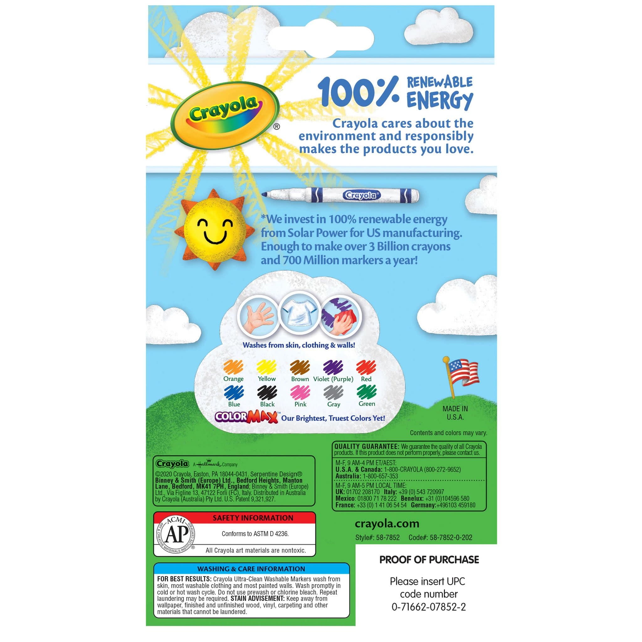 Ultra-Clean Washable Markers, Fine Line, 10 Ct, School Supplies for Kids and Teachers, Classroom Must Have, Gifts - Image 6